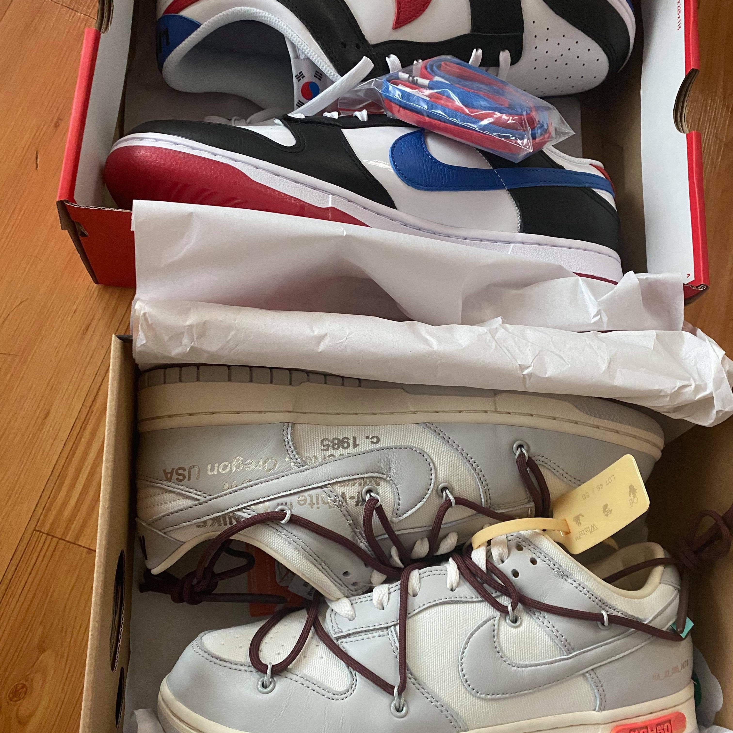 Nike Dunk Low SE Seoul, Nike x Off-White Dunk Low The 50 - Lot 46 착용 스타일