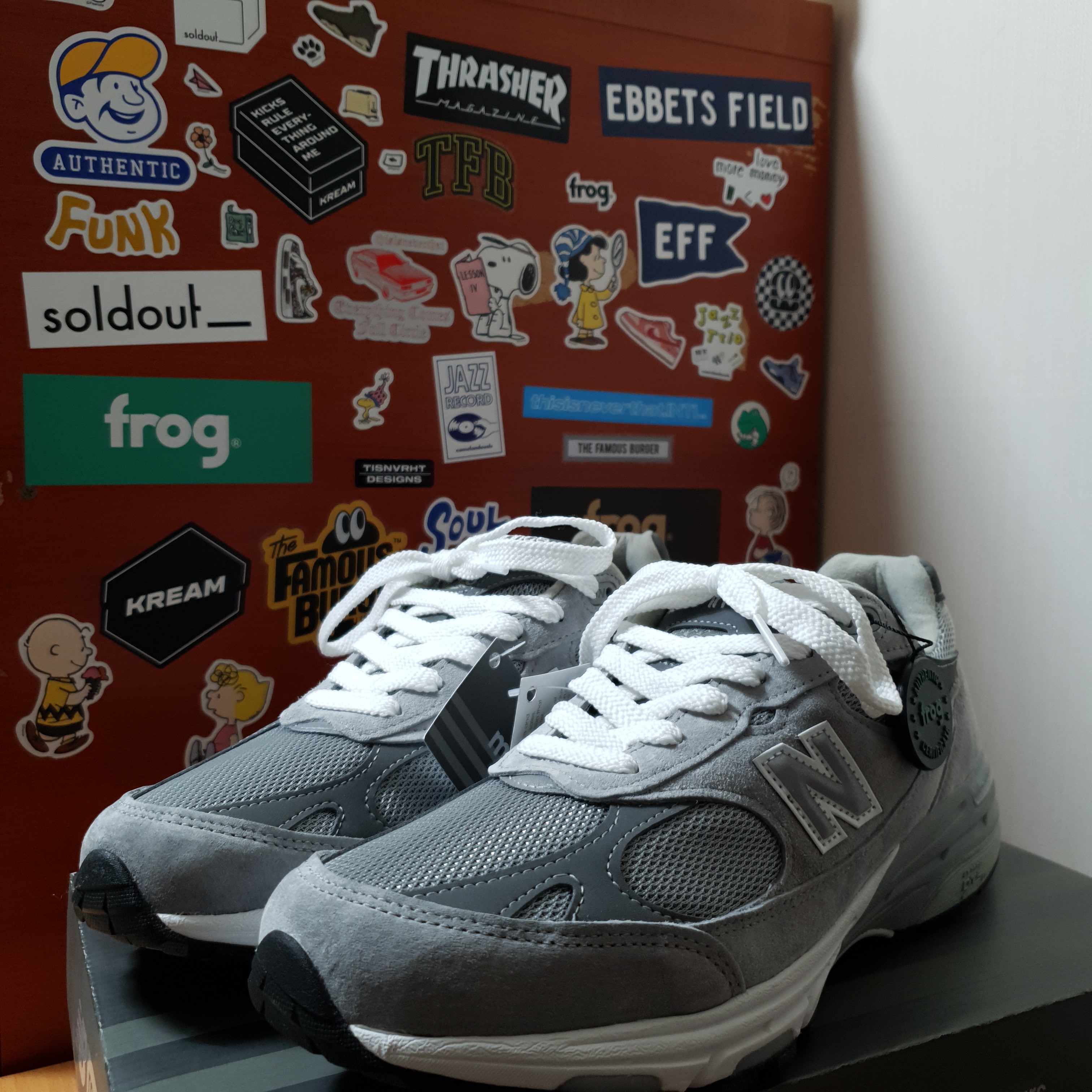 New Balance 993 Made in USA Grey - 2E Wide 착용 스타일