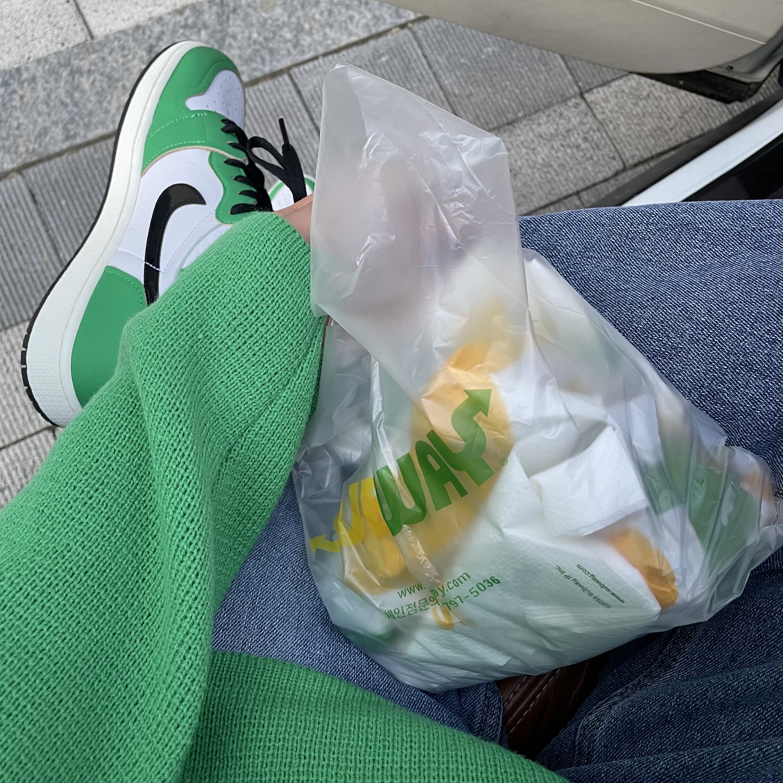 (W) Jordan 1 Retro High OG Lucky Green 착용 스타일