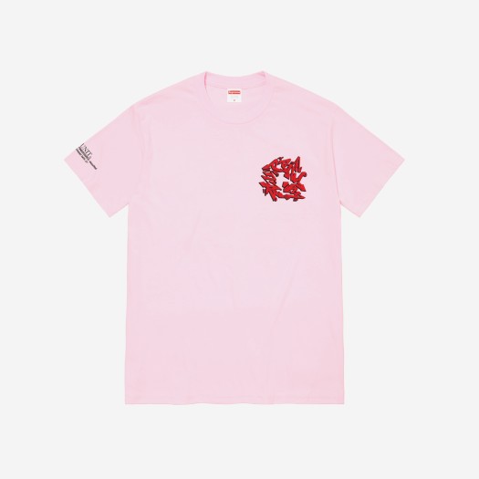 슈프림 서포트 유닛 티셔츠 라이트 핑크 - 21FW