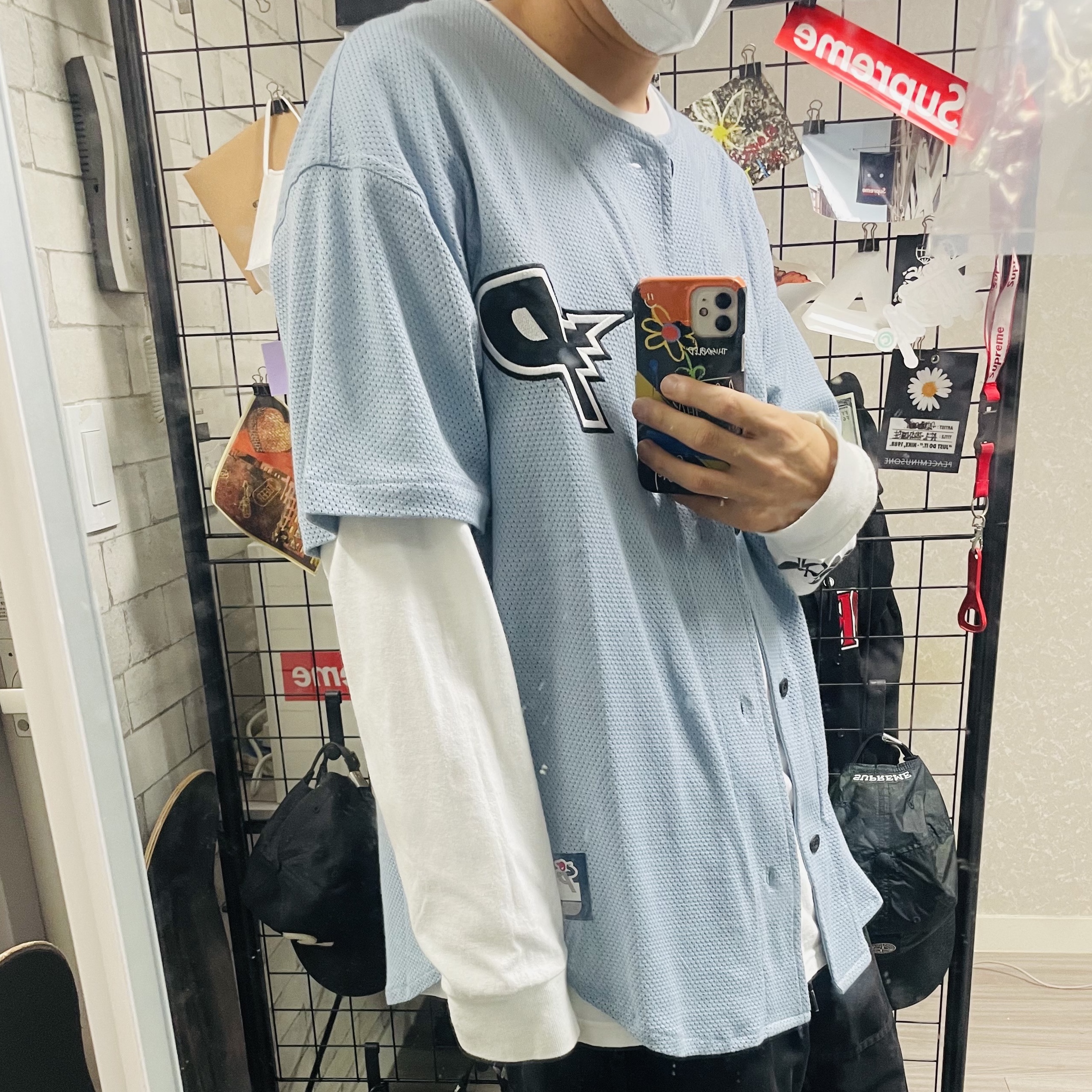 Palace Bolt Jersey Blue - 21FW 착용 스타일