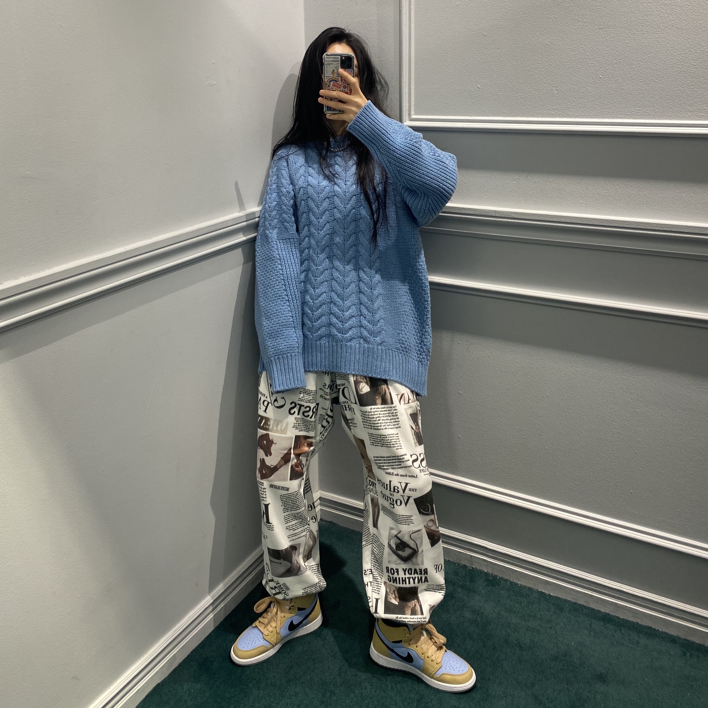 (W) Jordan 1 Zoom Air CMFT Psychic Blue Sesame 착용 스타일