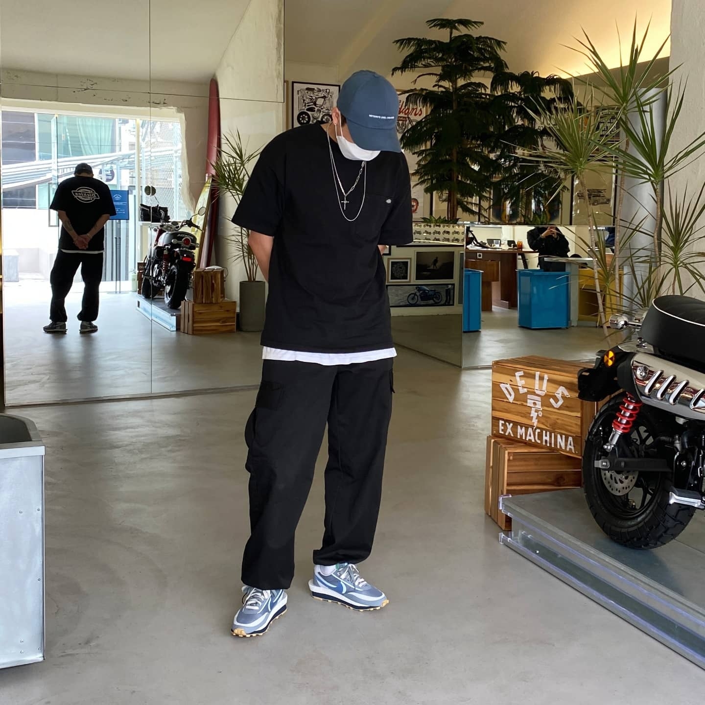 Nike x Sacai x Clot LDWaffle Cool Grey 착용 스타일