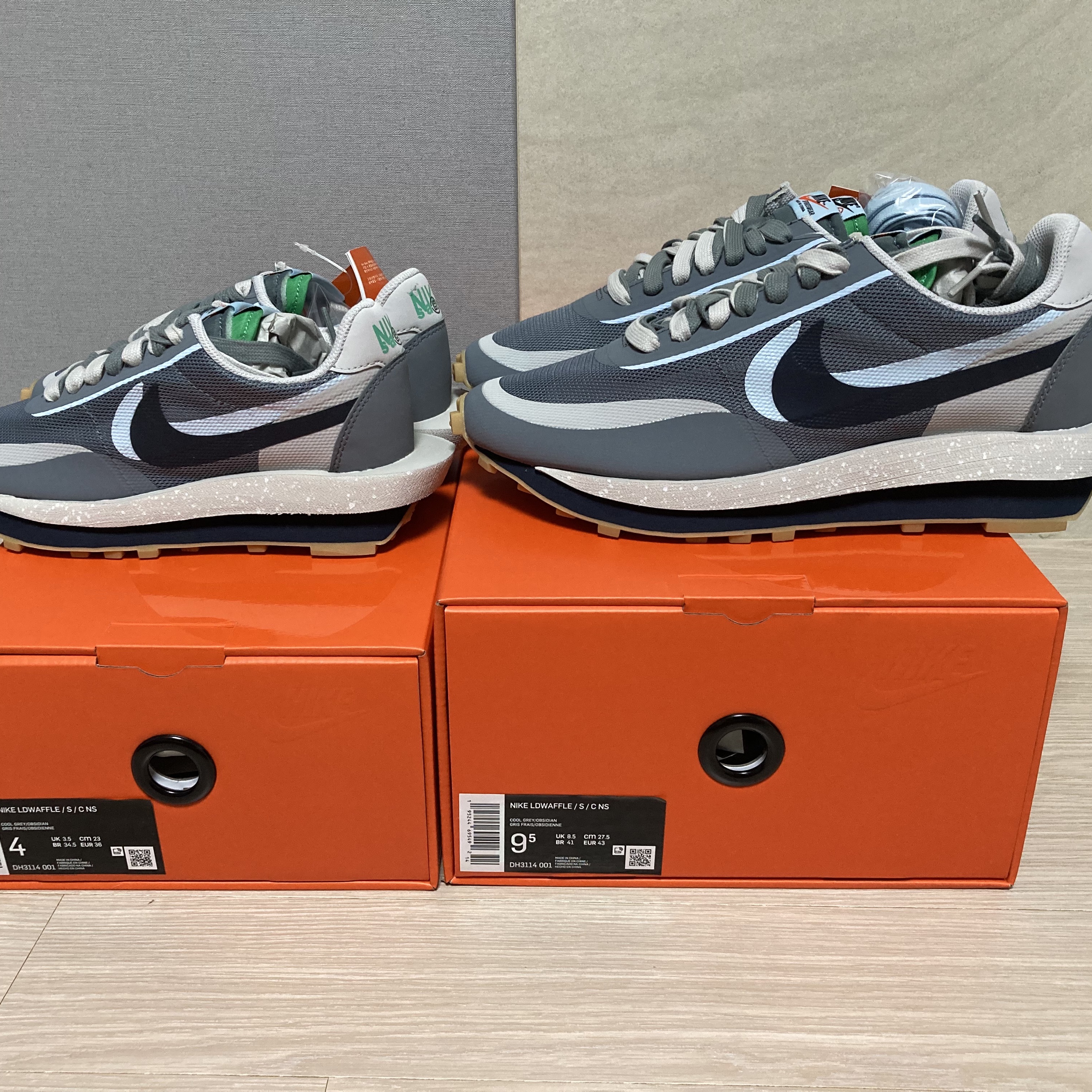 Nike x Sacai x Clot LDWaffle Cool Grey 착용 스타일 - 2