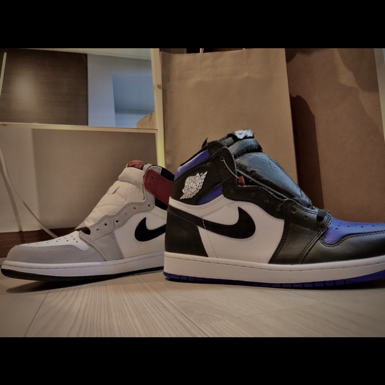 Jordan 1 Retro High OG Royal Toe, Jordan 1 Retro High OG Light Smoke Grey 착용 스타일