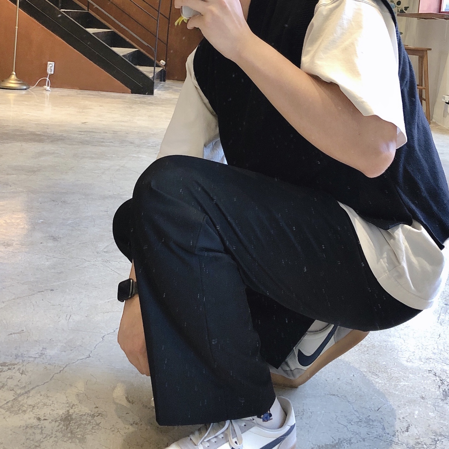 Nike x J.Crew Killshot 2 Sail Midnight Navy 착용 스타일