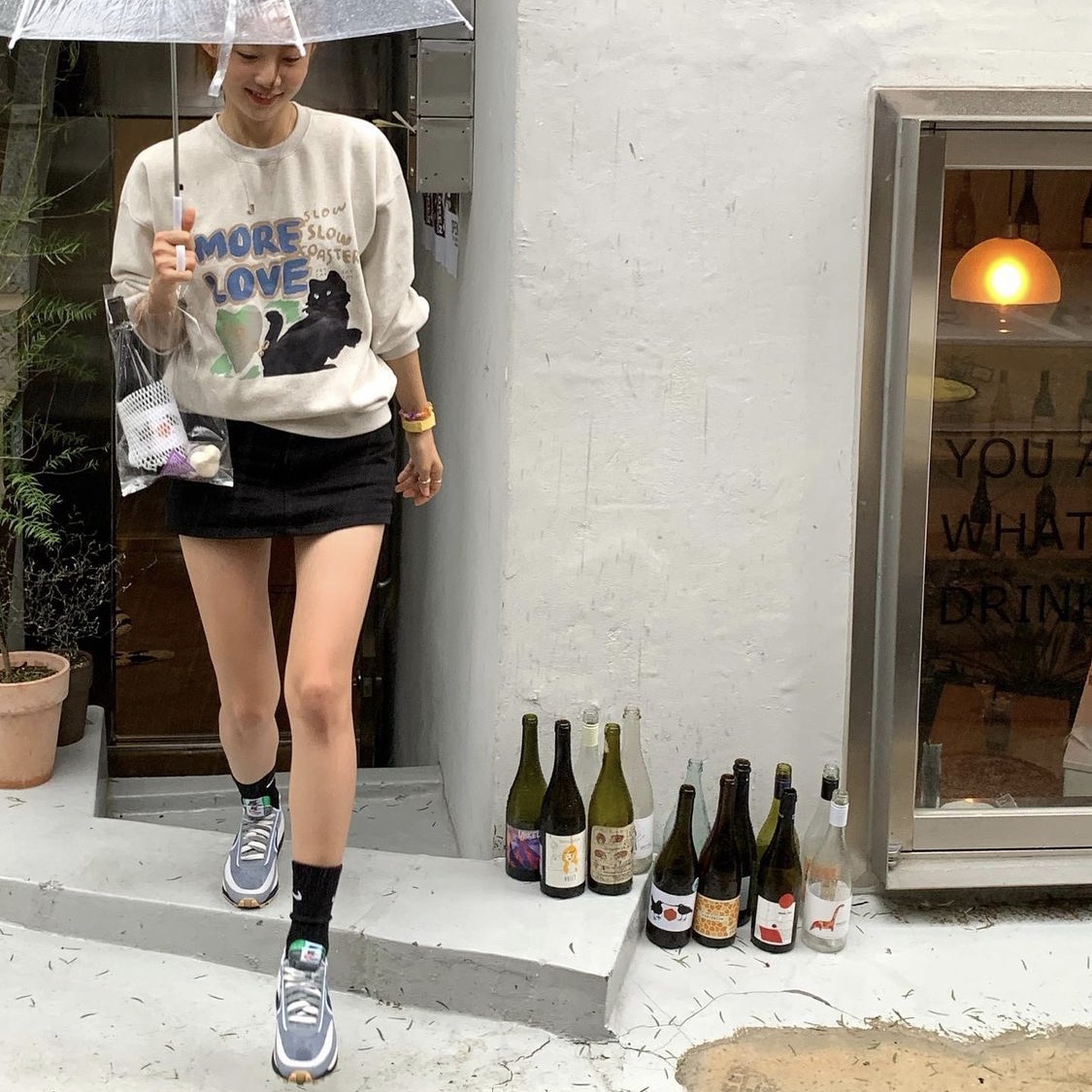 Nike x Sacai x Clot LDWaffle Cool Grey 착용 스타일 - 1