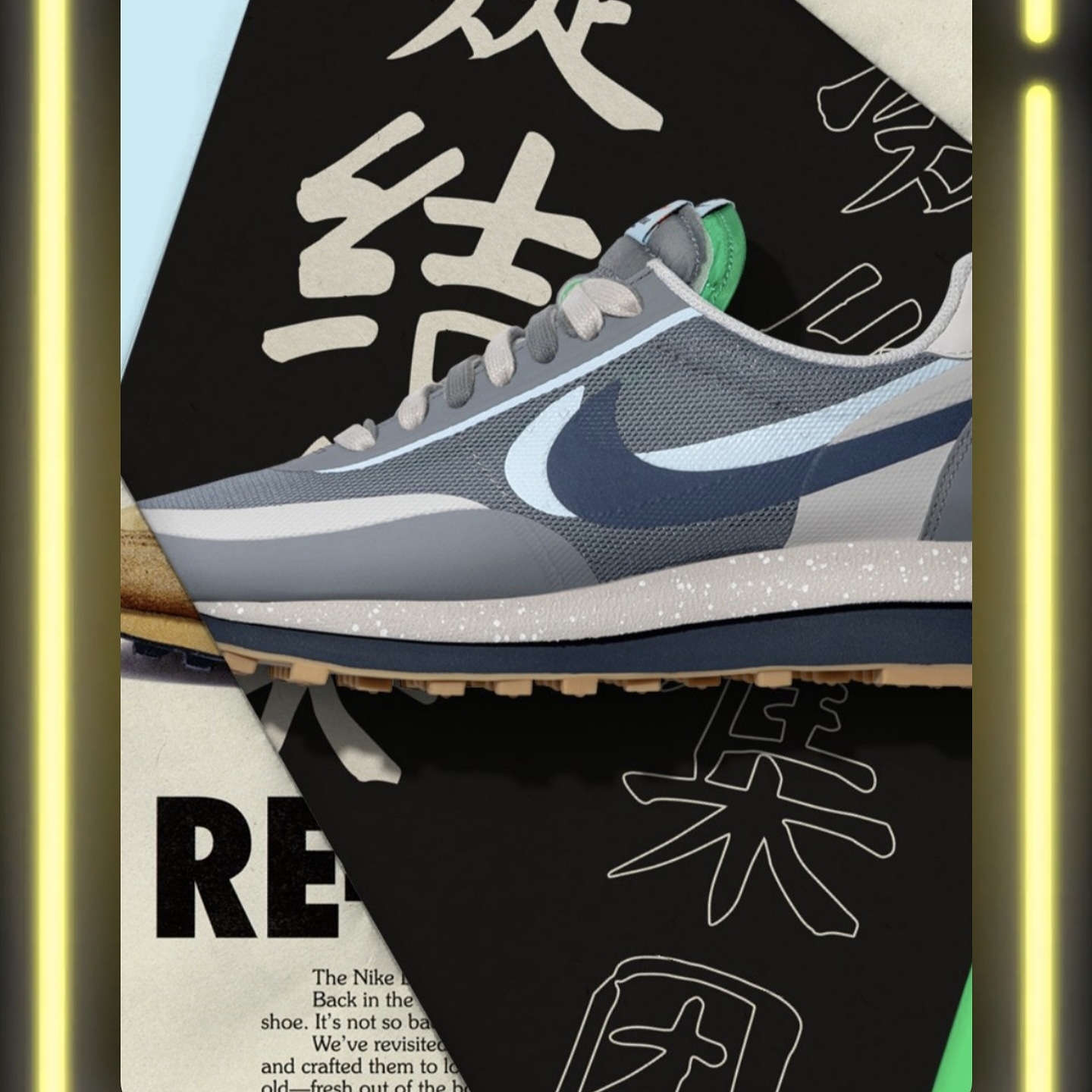 Nike x Sacai x Clot LDWaffle Cool Grey 착용 스타일