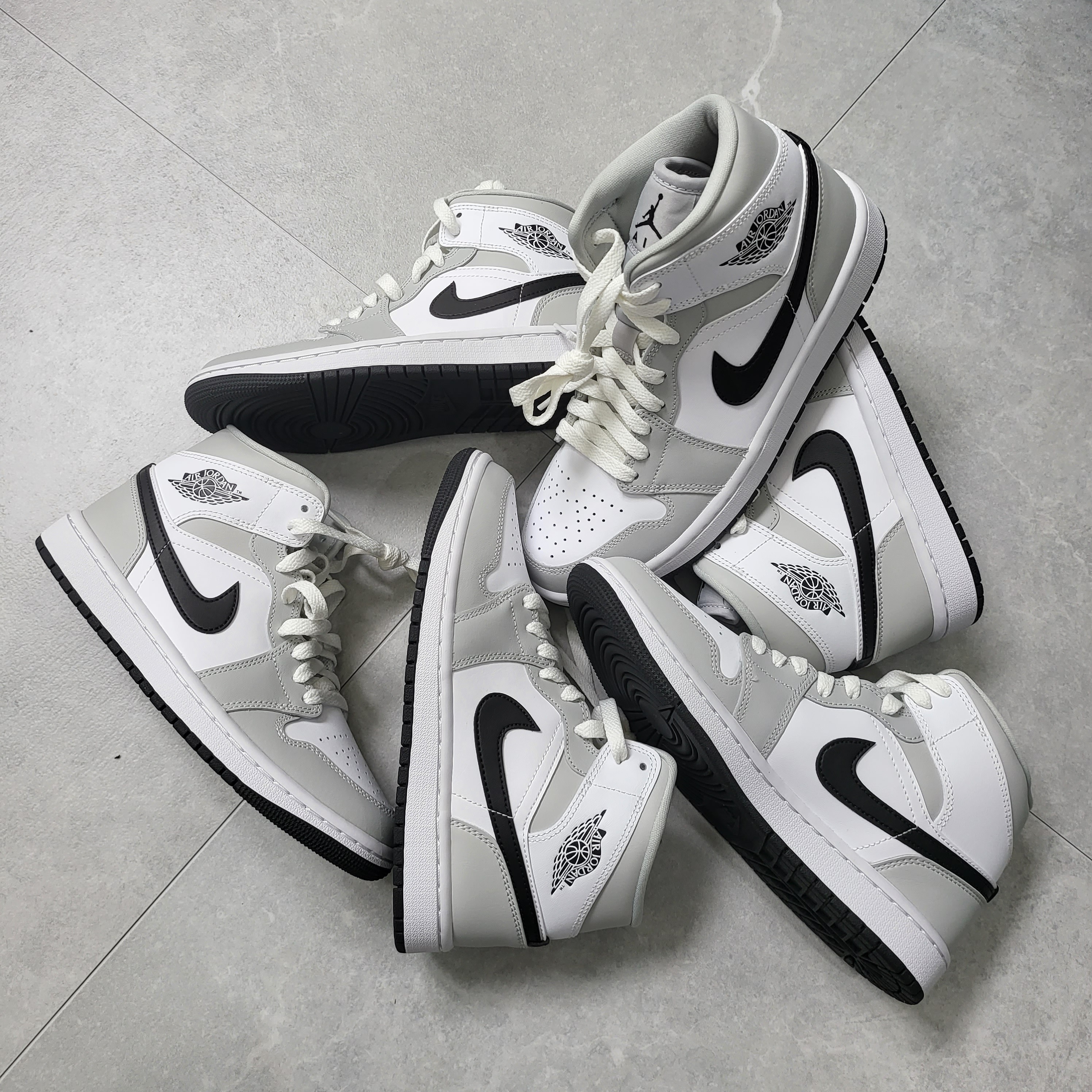 (W) Jordan 1 Mid Grey Fog 착용 스타일