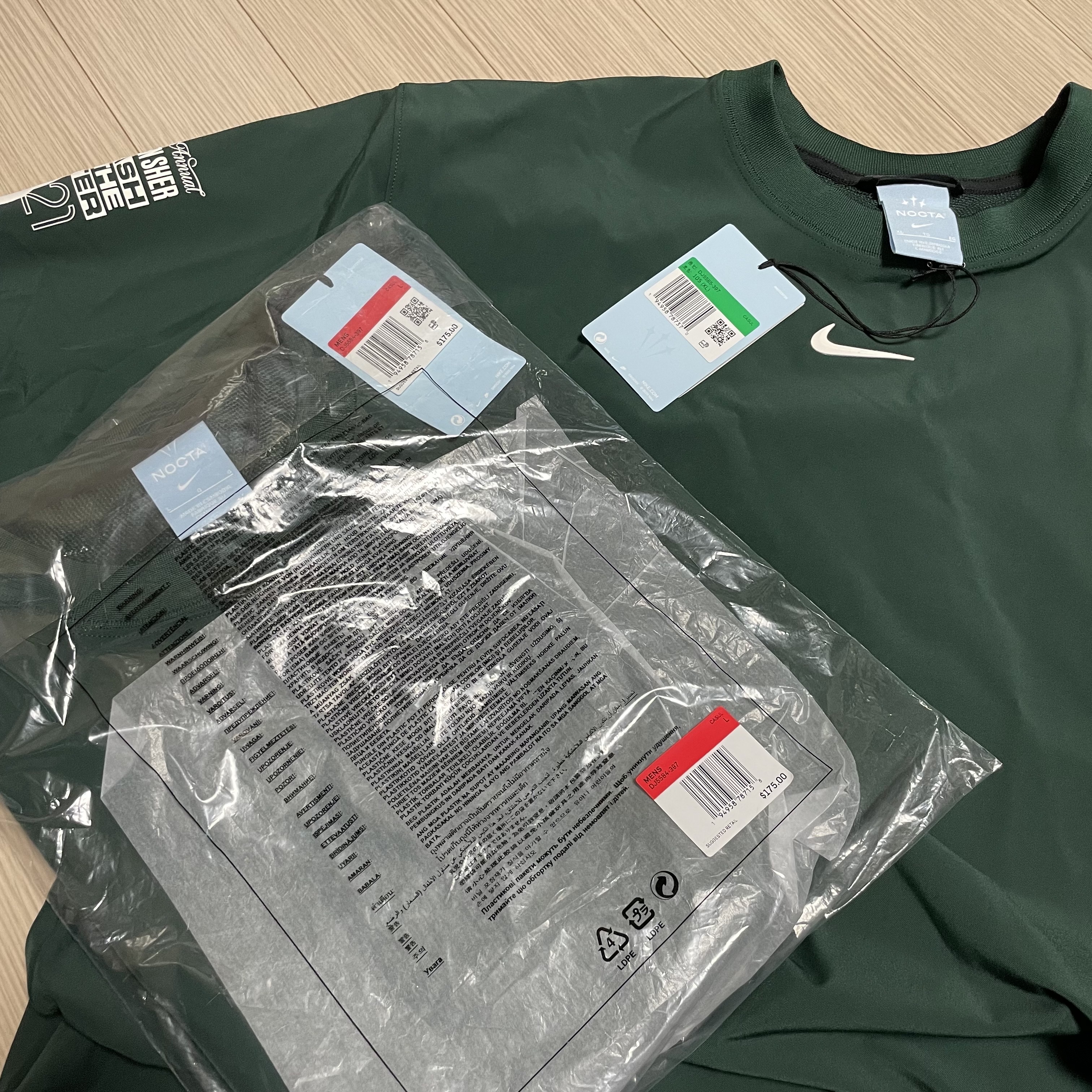 Nike x Drake Nocta Golf Crewneck Top Green - Asia, Nike x Drake Nocta Golf Crewneck Top Green - US/EU 착용 스타일