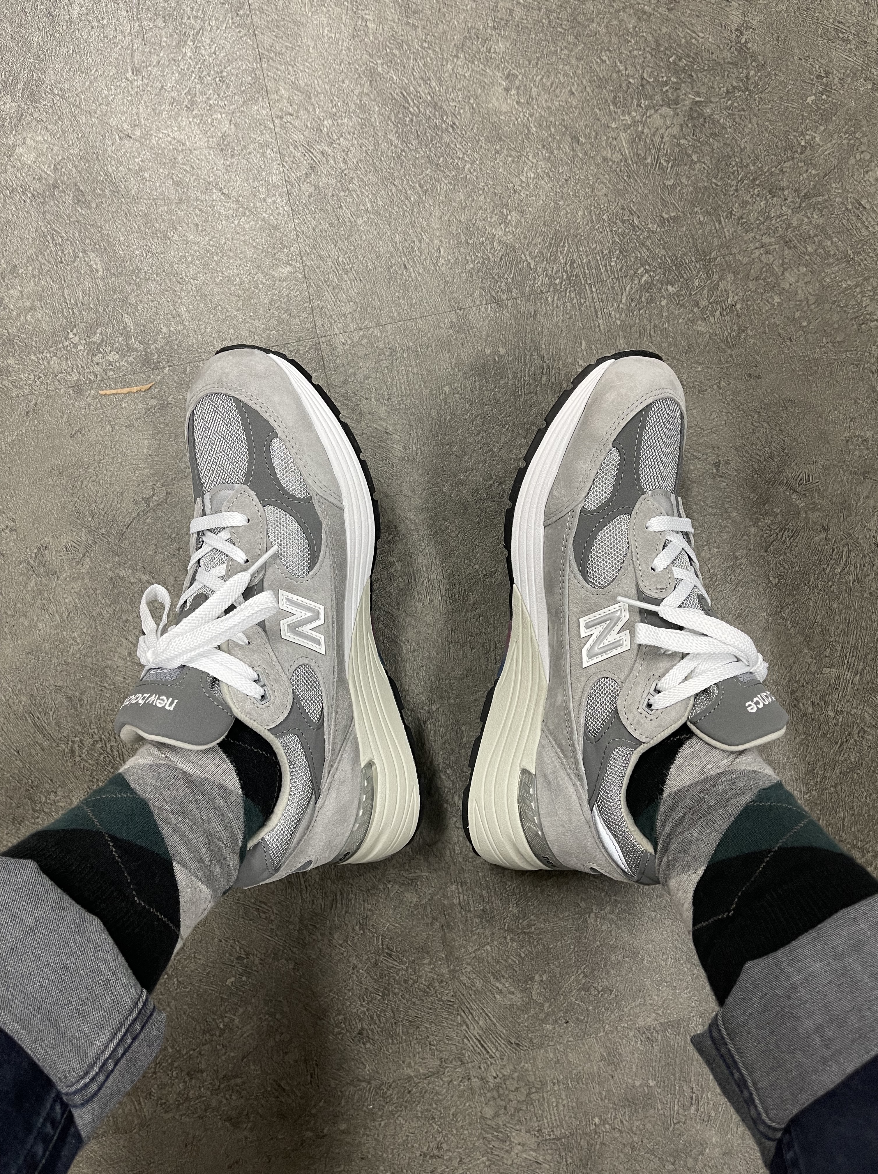New Balance 992 Made in USA Grey - D Standard 착용 스타일 - 1