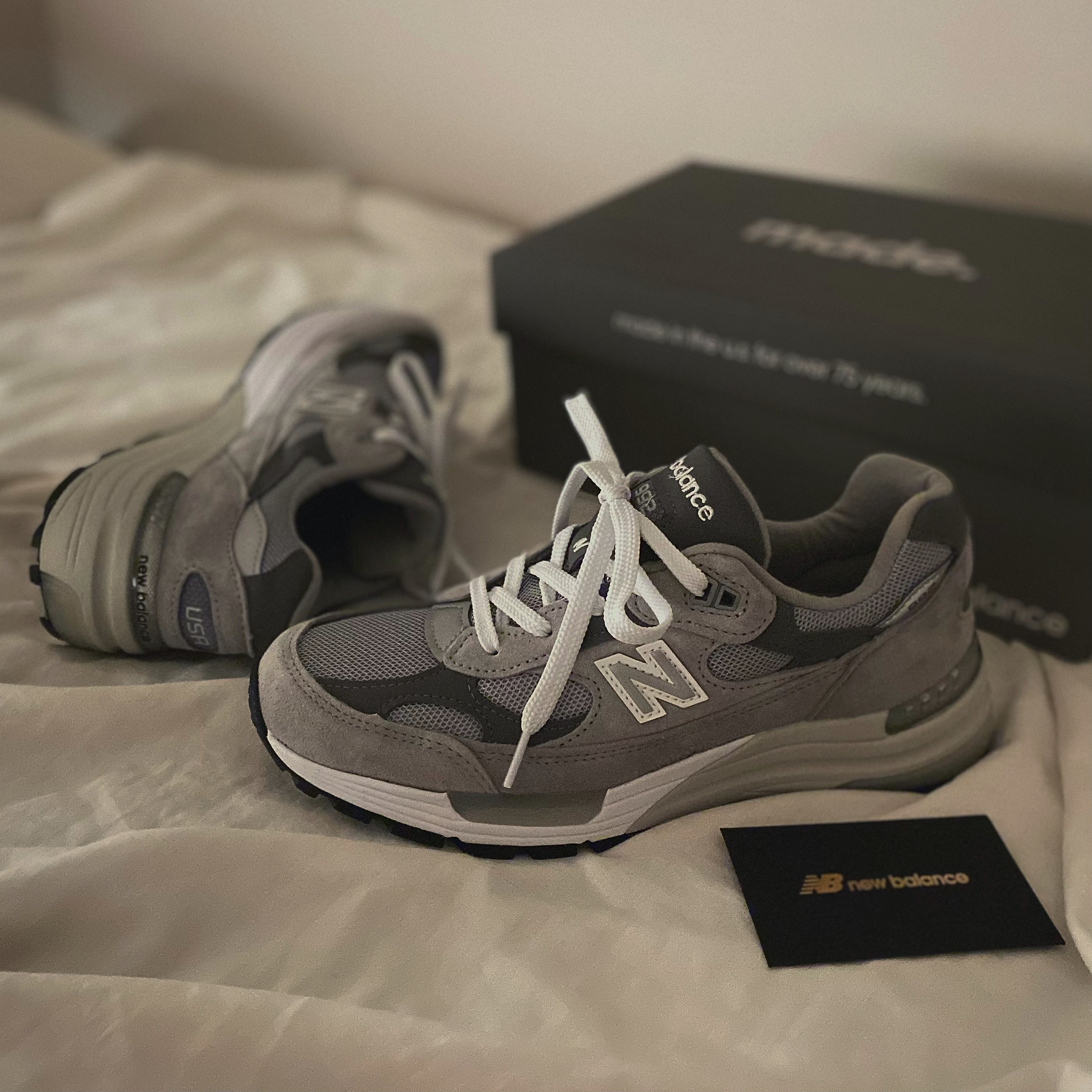 New Balance 992 Made in USA Grey - D Standard 착용 스타일