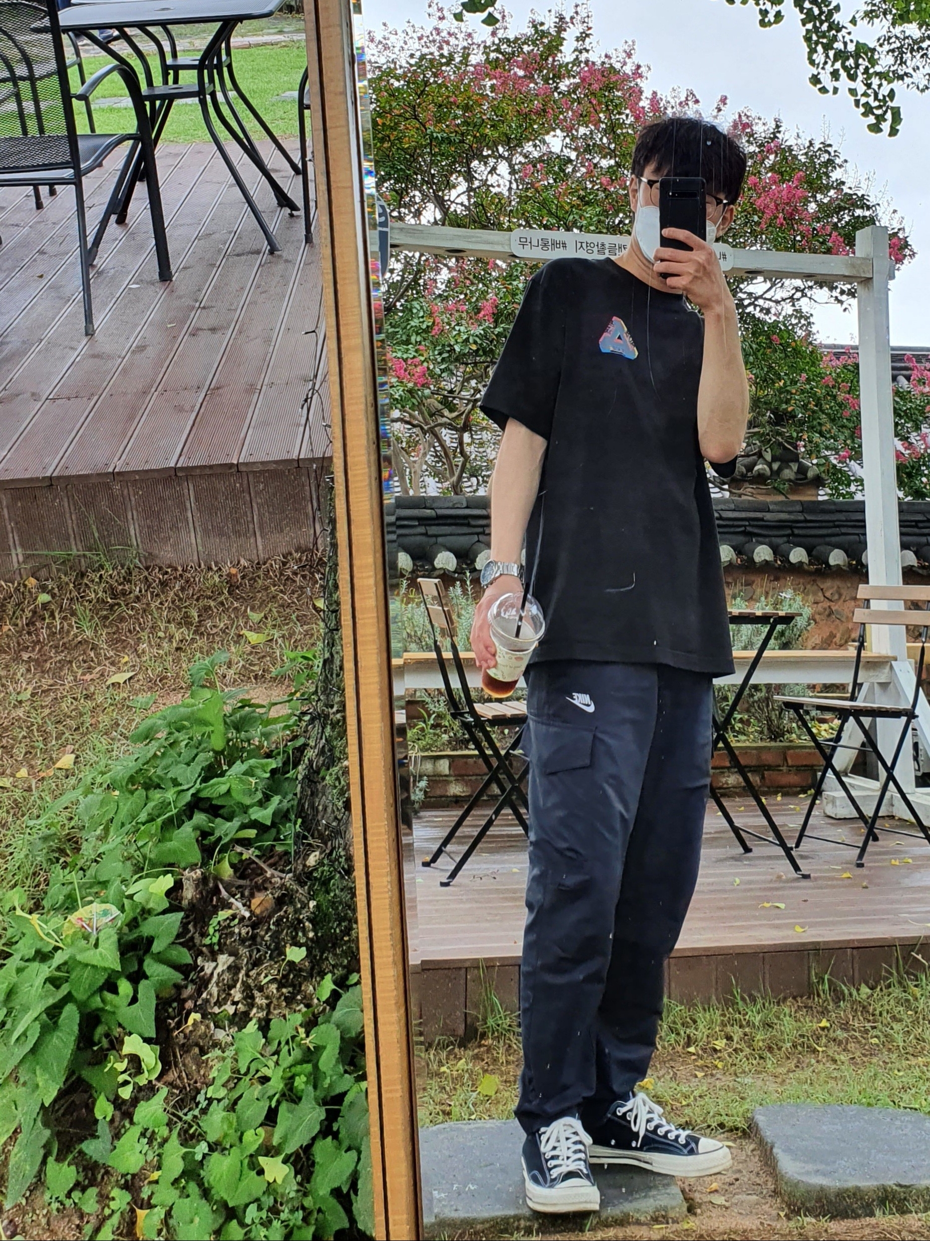 Palace Tri-Ferg Colour Blur T-Shirt Black - 20FW 착용 스타일