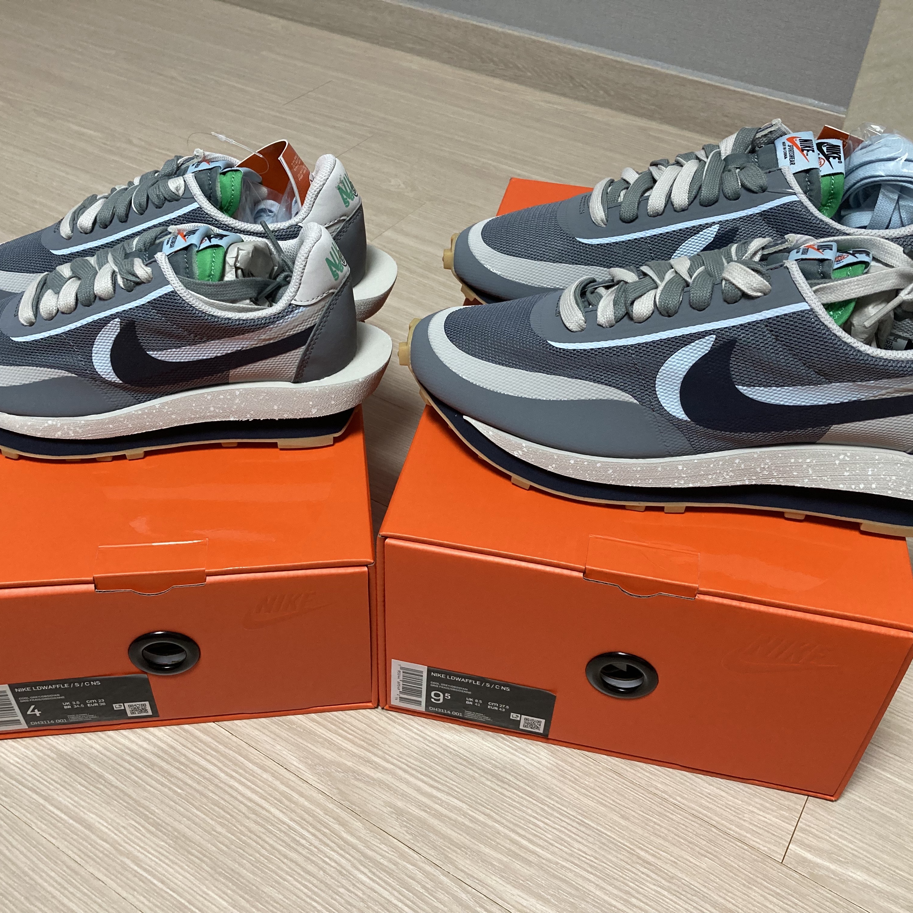 Nike x Sacai x Clot LDWaffle Cool Grey 착용 스타일 - 1