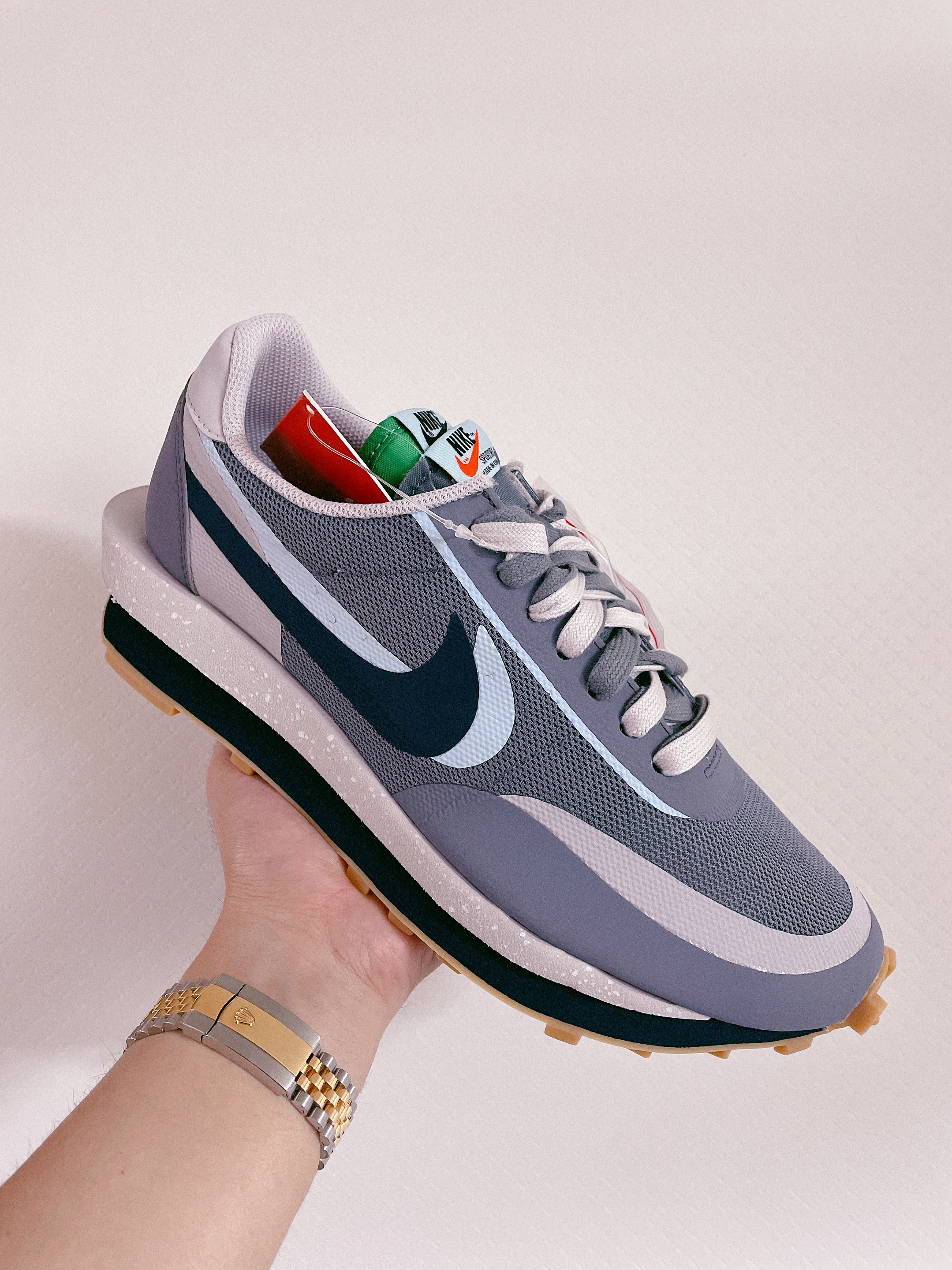 Nike x Sacai x Clot LDWaffle Cool Grey 착용 스타일