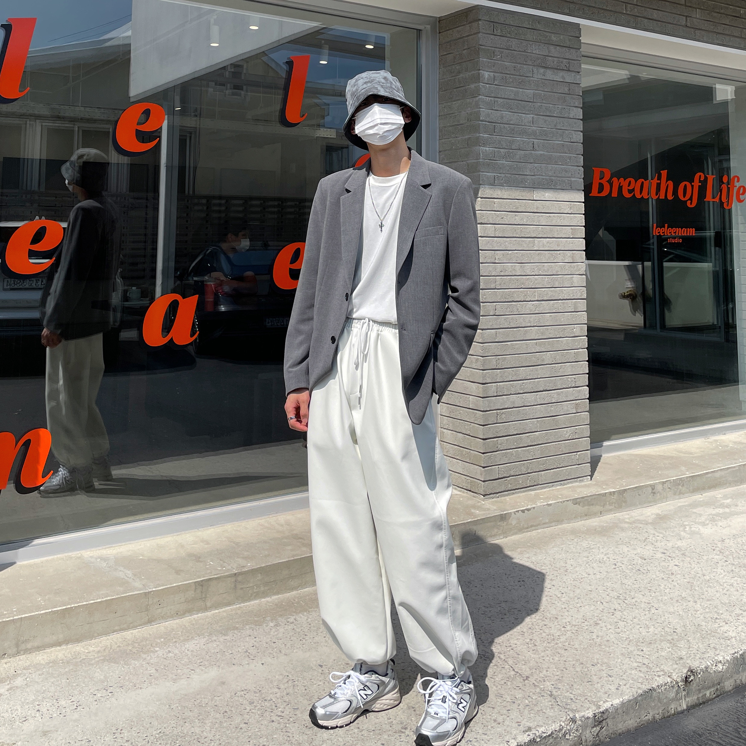 New Balance 530 Steel Grey 착용 스타일