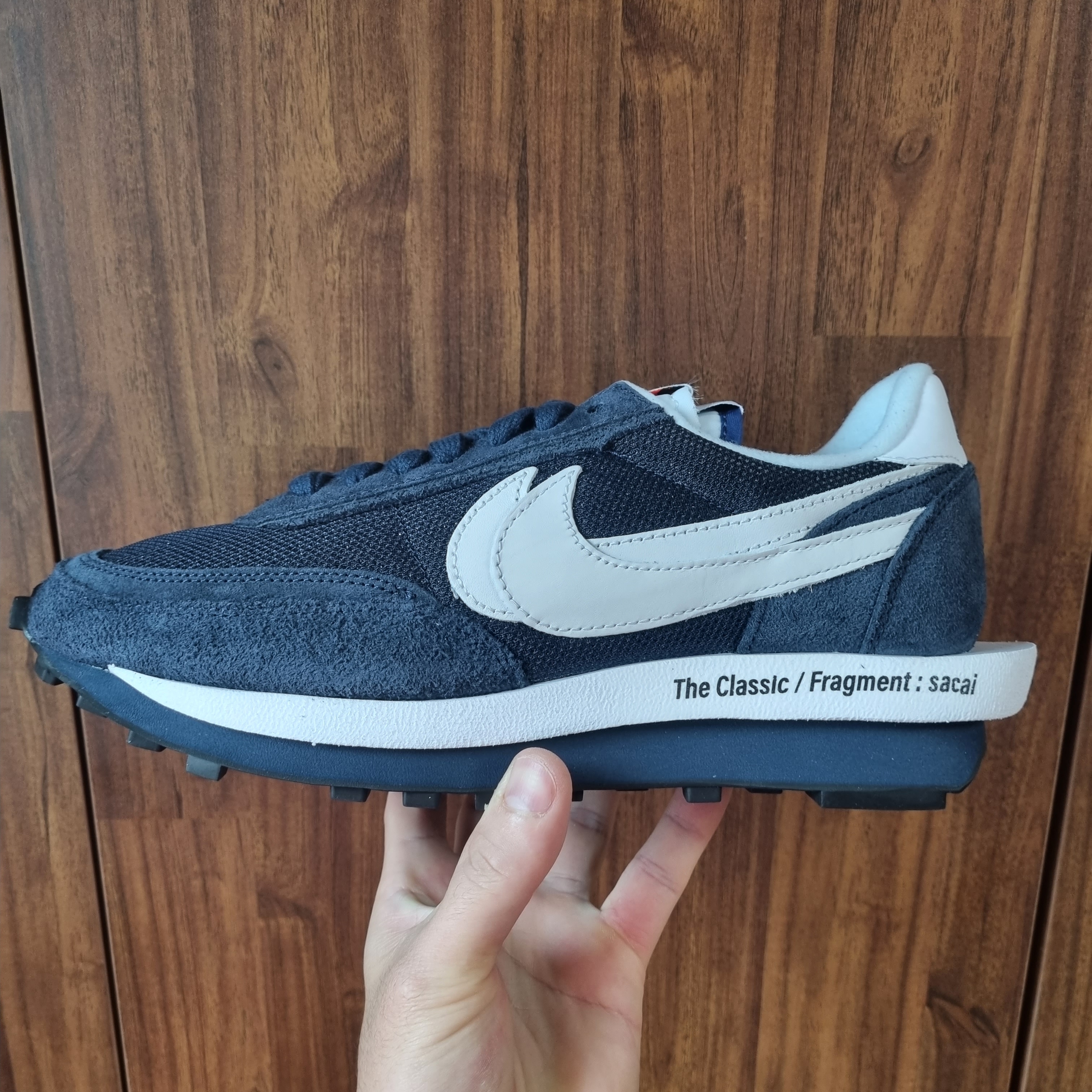 Nike x Sacai x Fragment LDWaffle Blackened Blue 착용 스타일