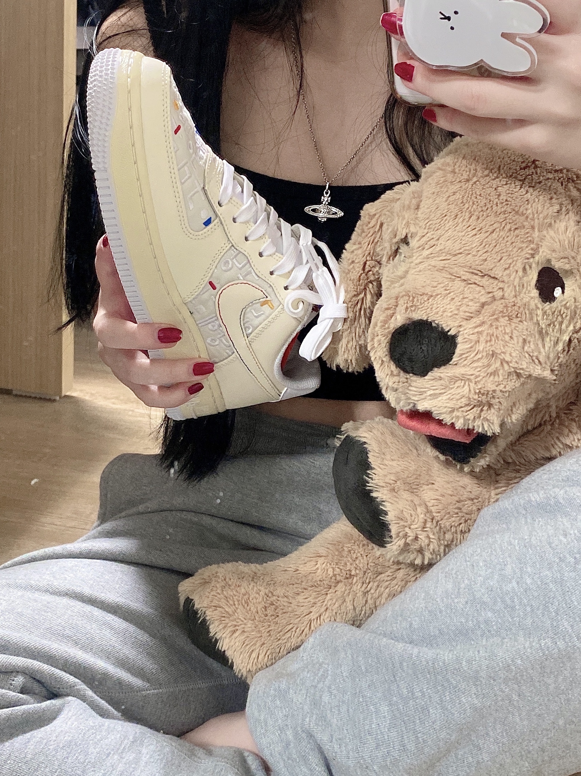 (W) Nike Air Force 1 '07 LV8 Hangul Day 착용 스타일 - 1