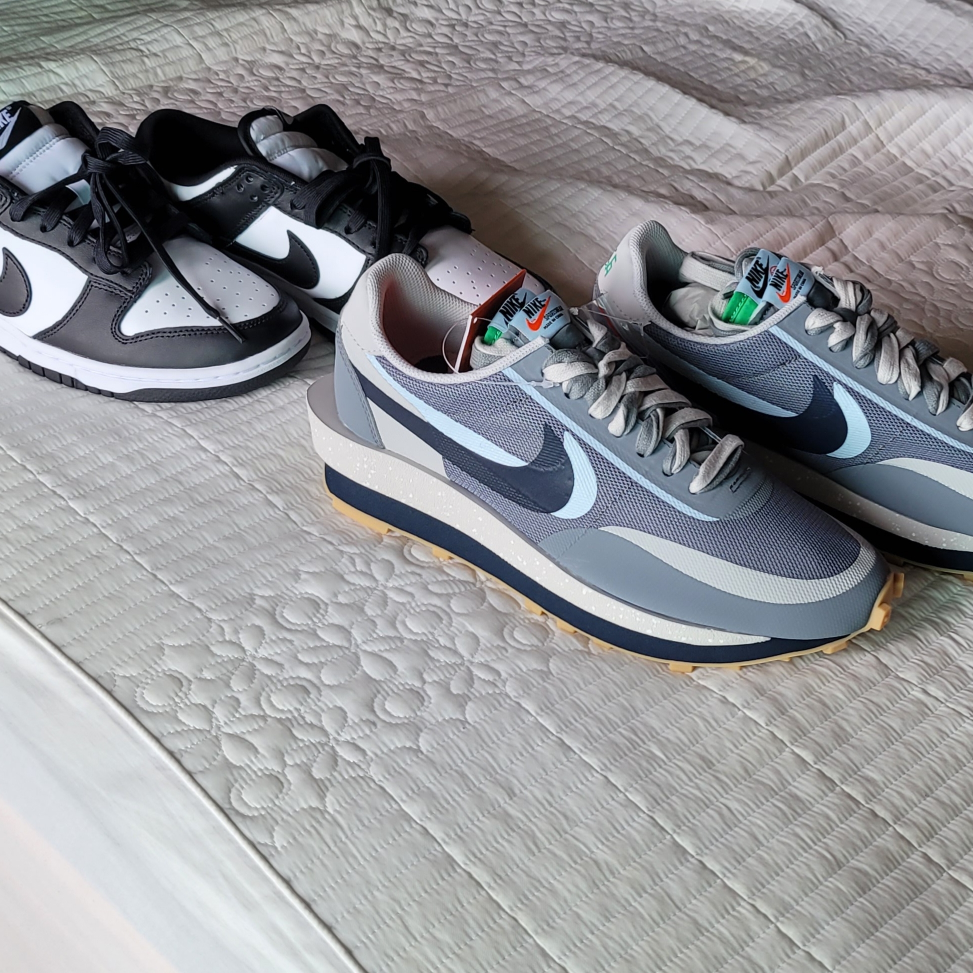 Nike Dunk Low Retro Black, Nike x Sacai x Clot LDWaffle Cool Grey 착용 스타일