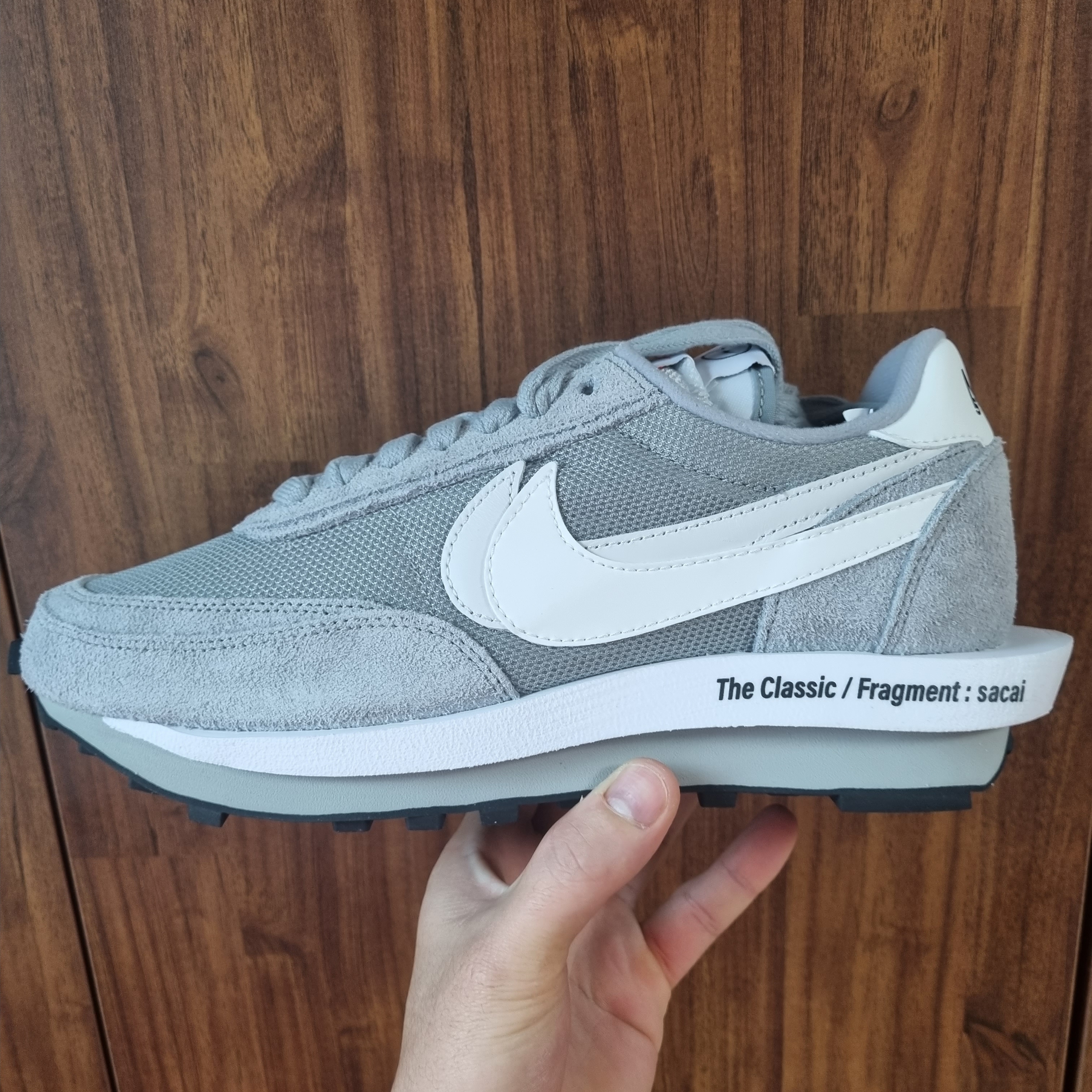 Nike x Sacai x Fragment LDWaffle Light Smoke Grey 착용 스타일