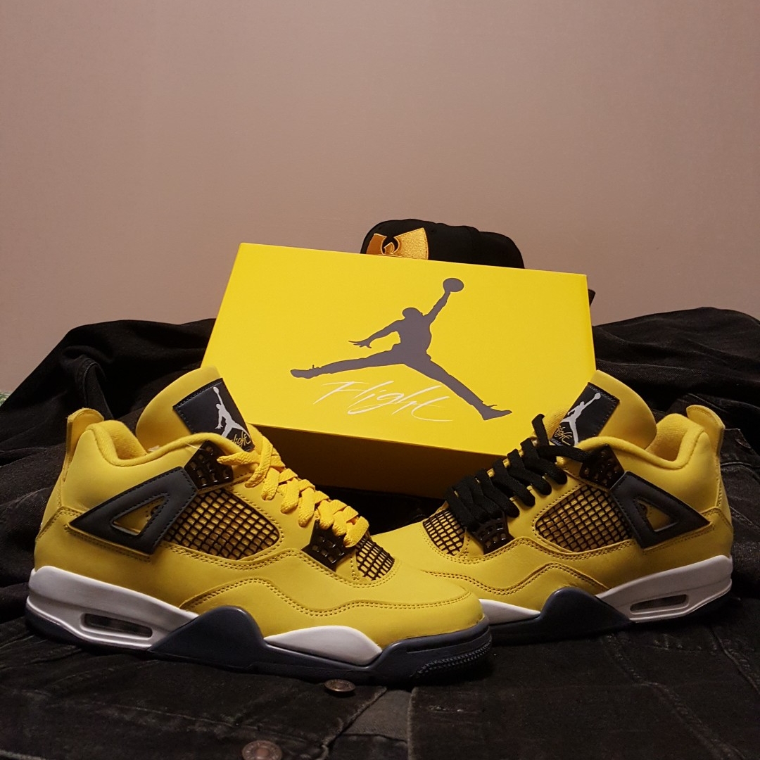 Jordan 4 Retro Tour Yellow, (TD) Jordan 4 Retro Tour Yellow 착용 스타일 - 4