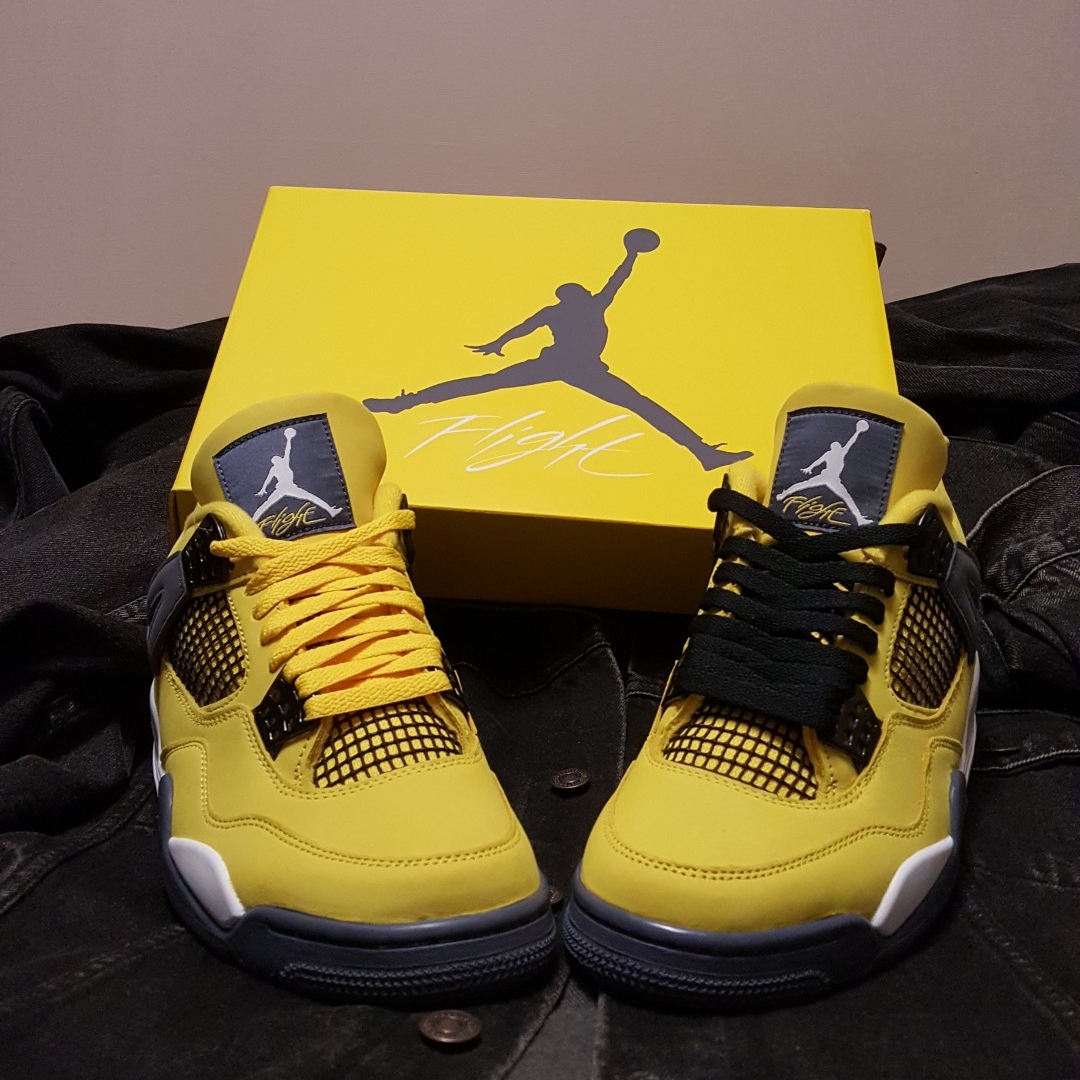 Jordan 4 Retro Tour Yellow, (TD) Jordan 4 Retro Tour Yellow 착용 스타일 - 1