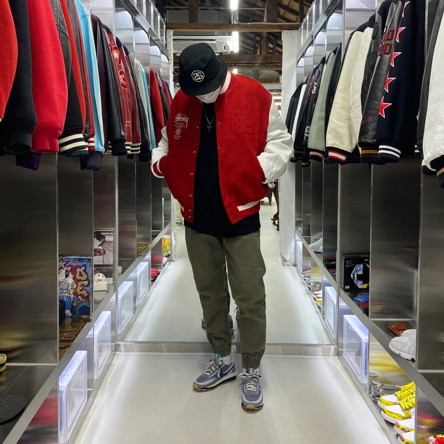Nike x Sacai x Clot LDWaffle Cool Grey 착용 스타일
