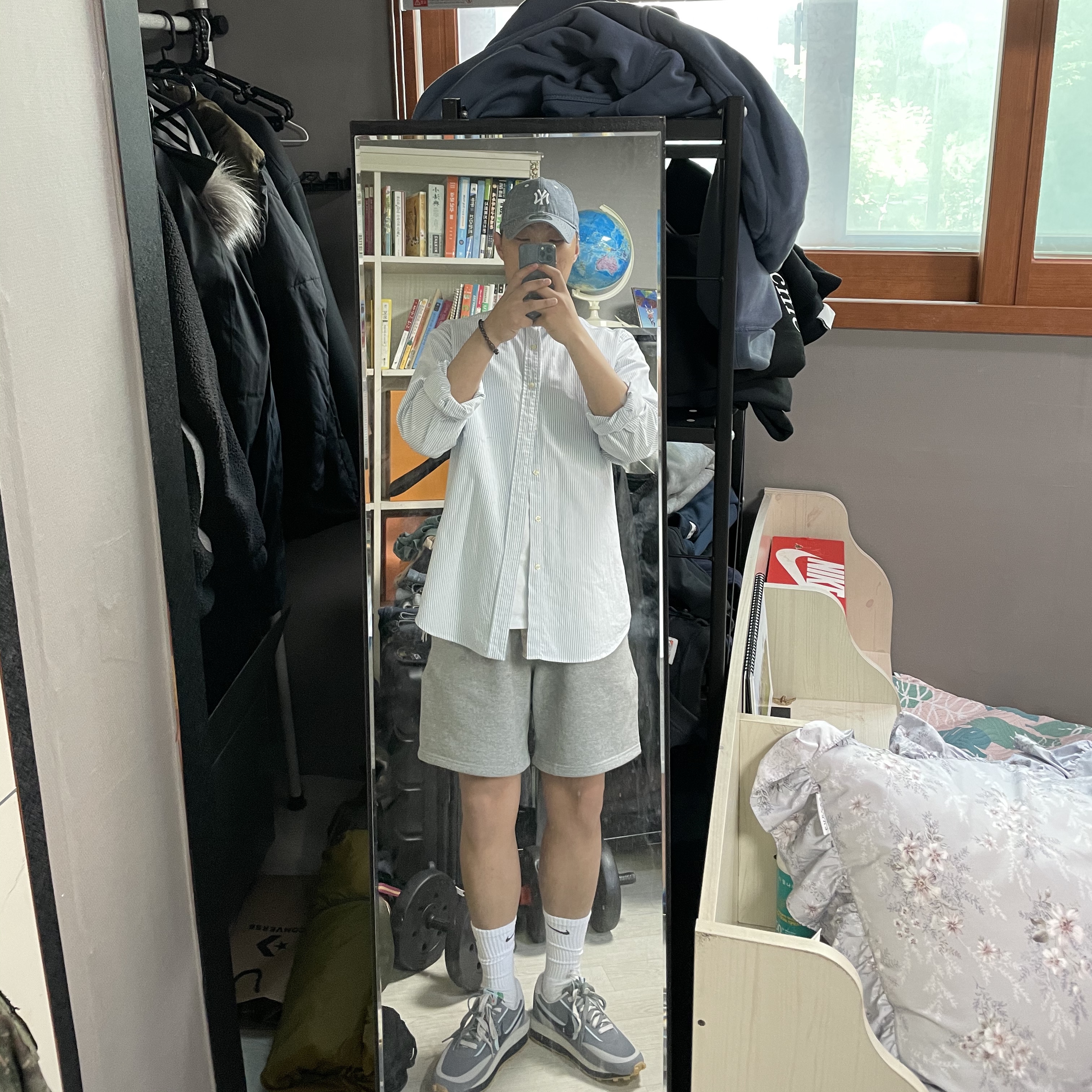 Nike x Sacai x Clot LDWaffle Cool Grey 착용 스타일