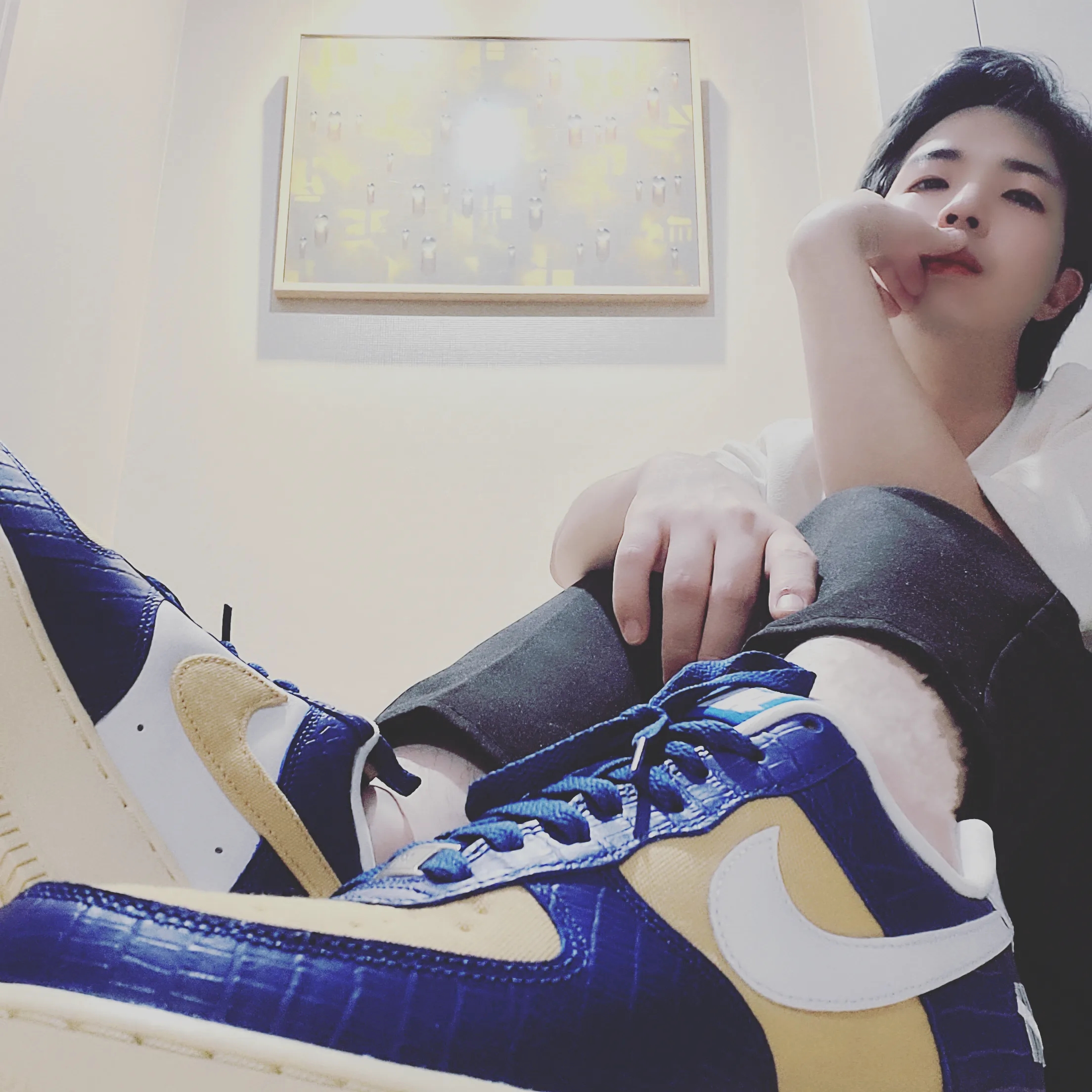 Nike x Undefeated Air Force 1 Low SP 5 On It Court Blue 착용 스타일