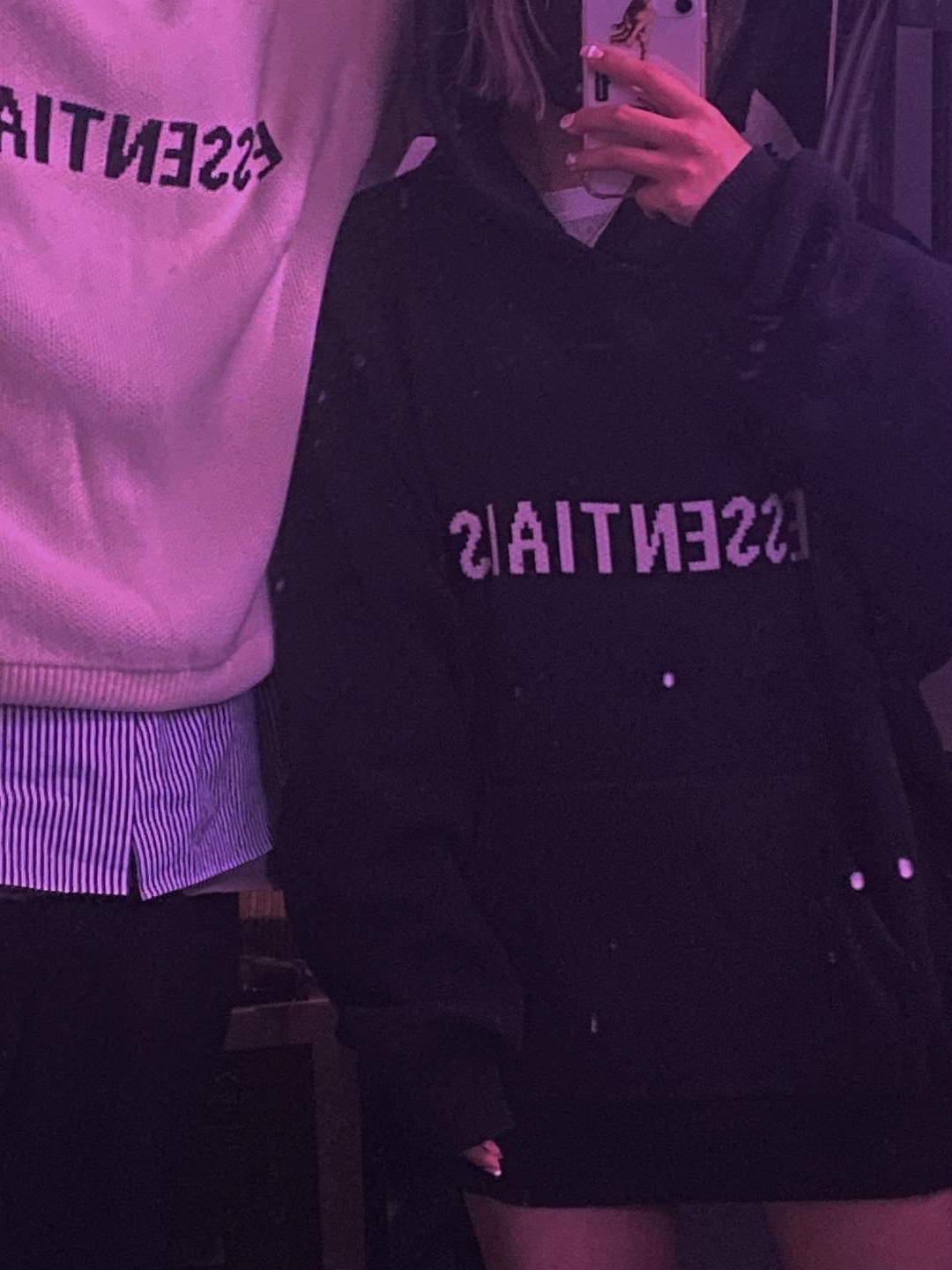 Essentials Knit Pullover Hoodie Black - 21SS 착용 스타일 - 4