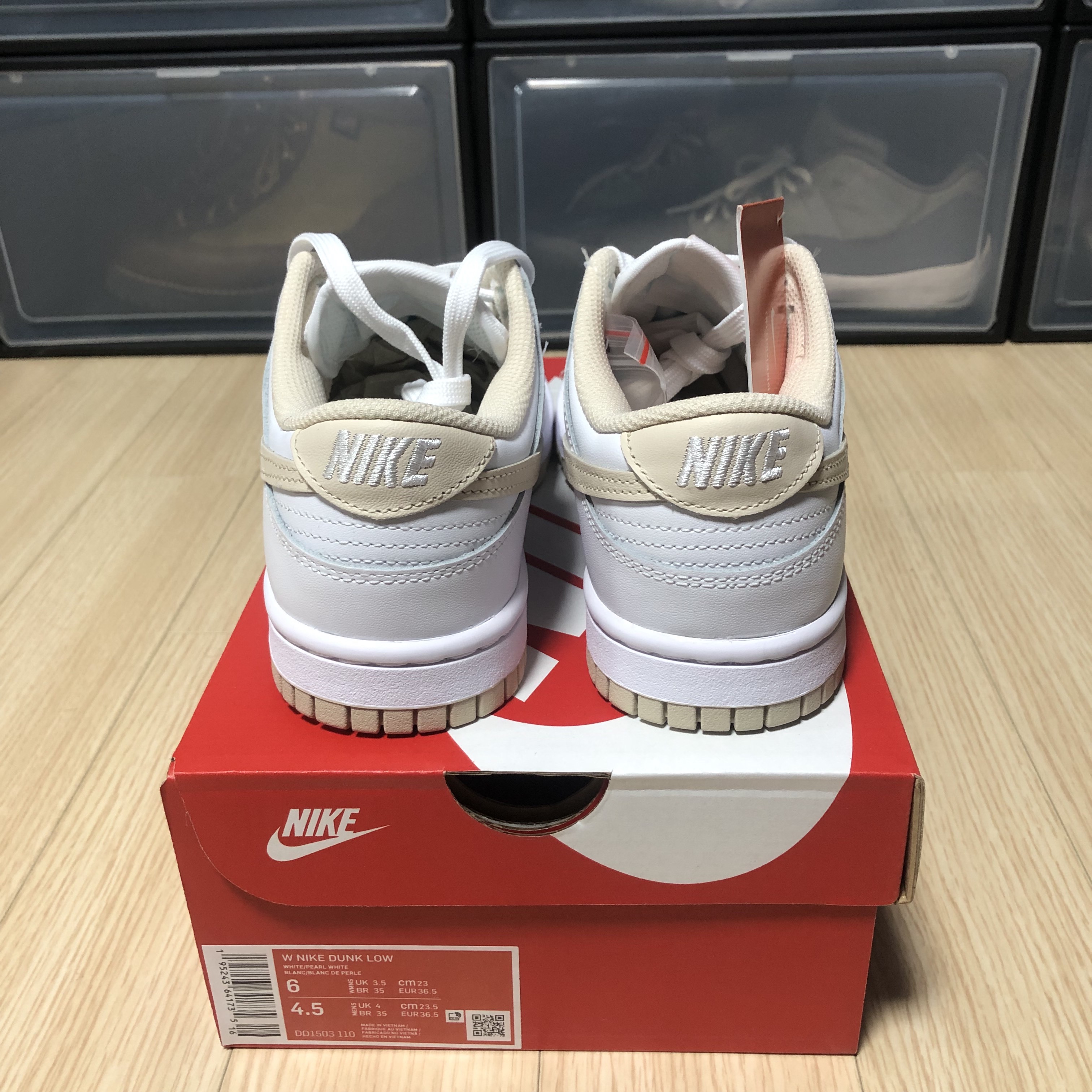 (W) Nike Dunk Low Pearl White 착용 스타일 - 3