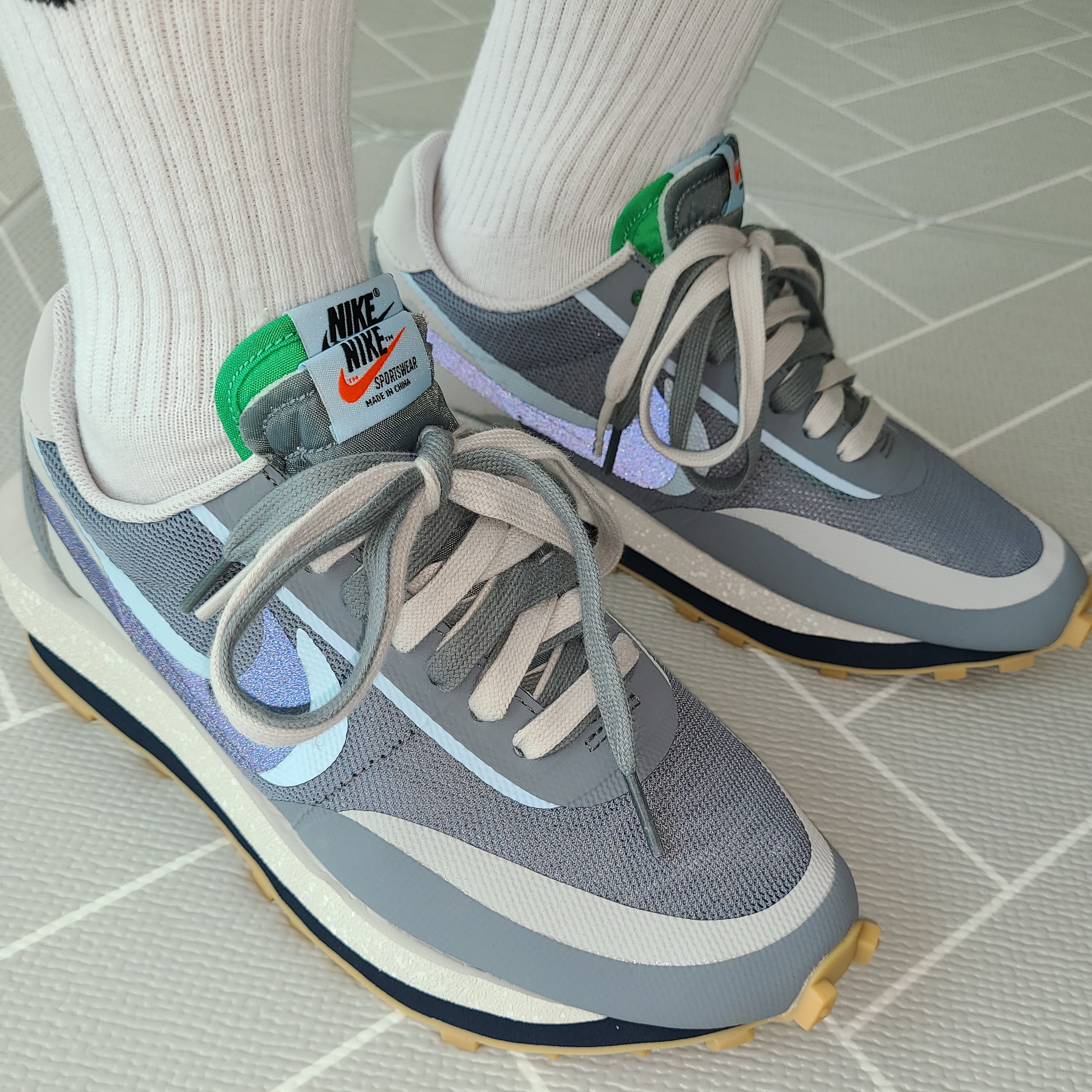Nike x Sacai x Clot LDWaffle Cool Grey 착용 스타일