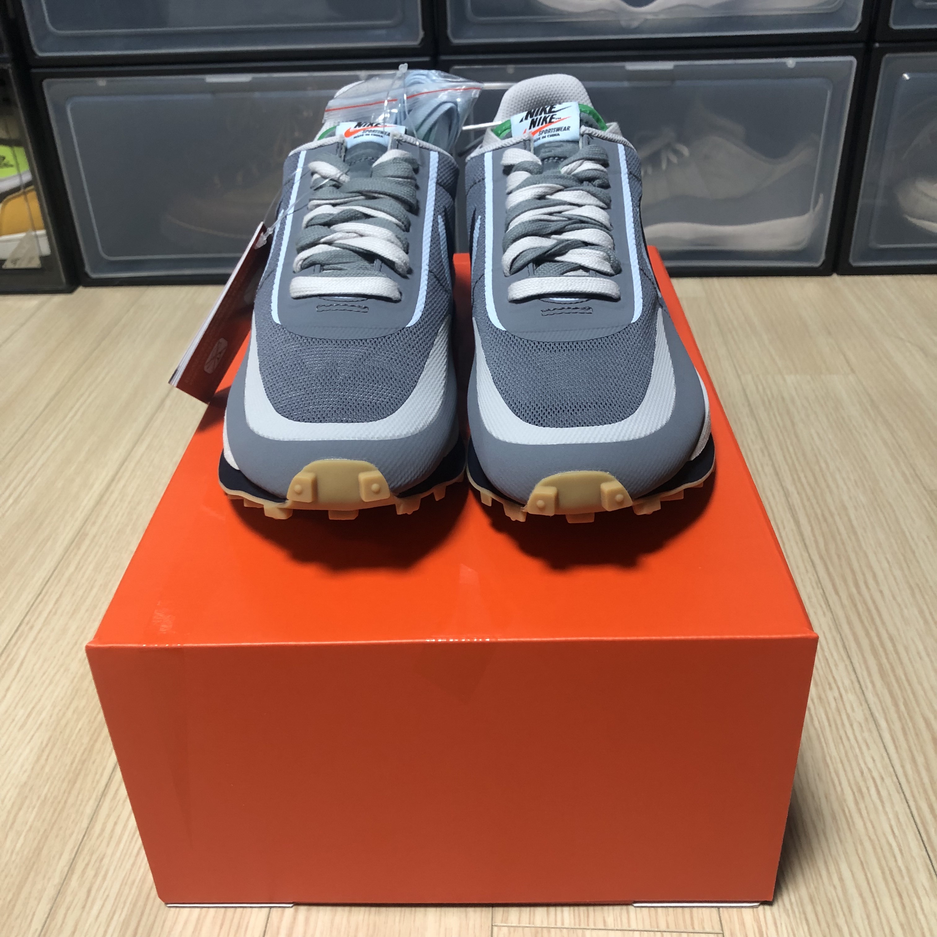 Nike x Sacai x Clot LDWaffle Cool Grey 착용 스타일 - 2