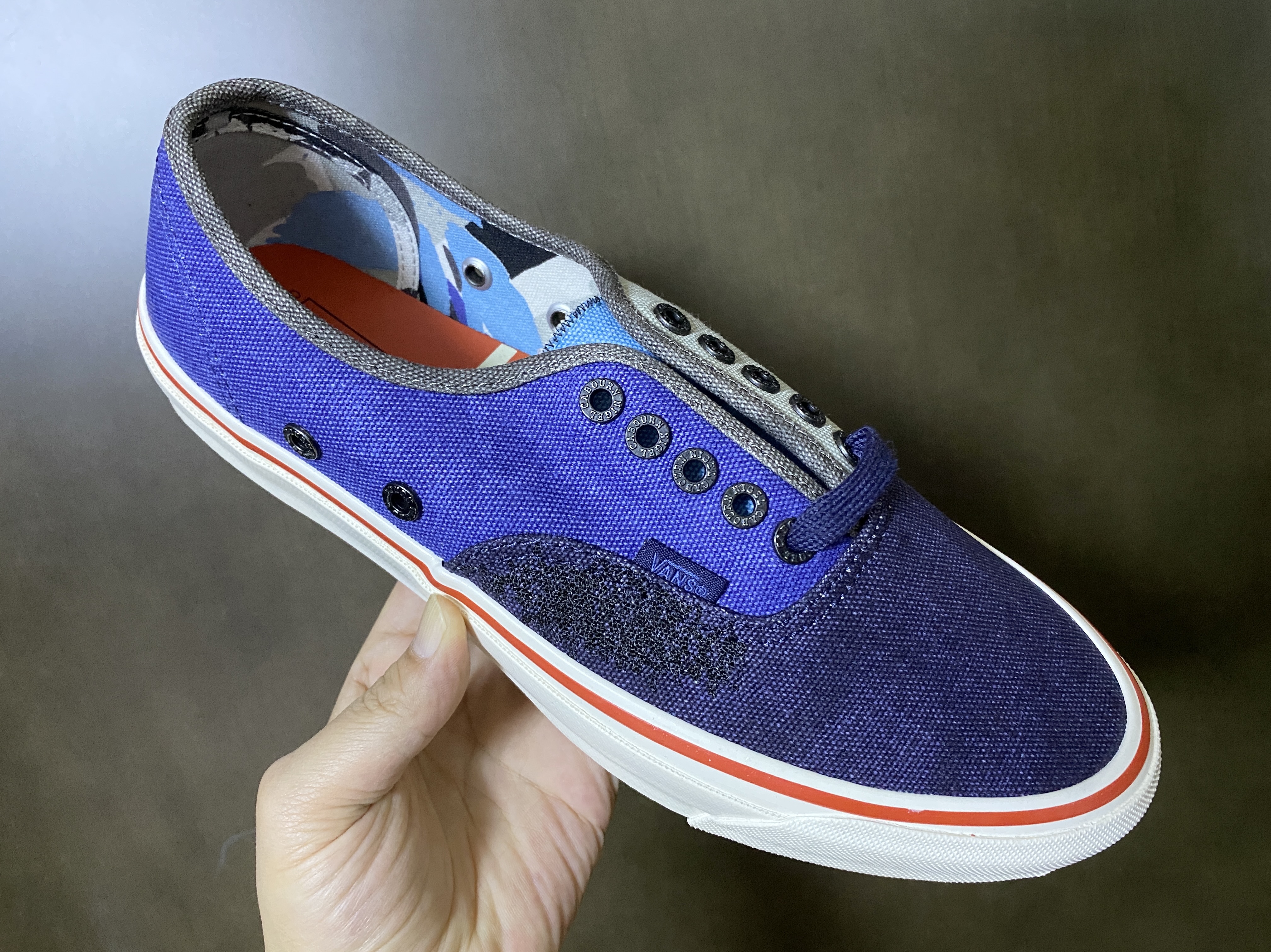 Vans Vault x Nigel Cabourn OG Authentic LX Crazy Navy Mix 착용 스타일 - 2