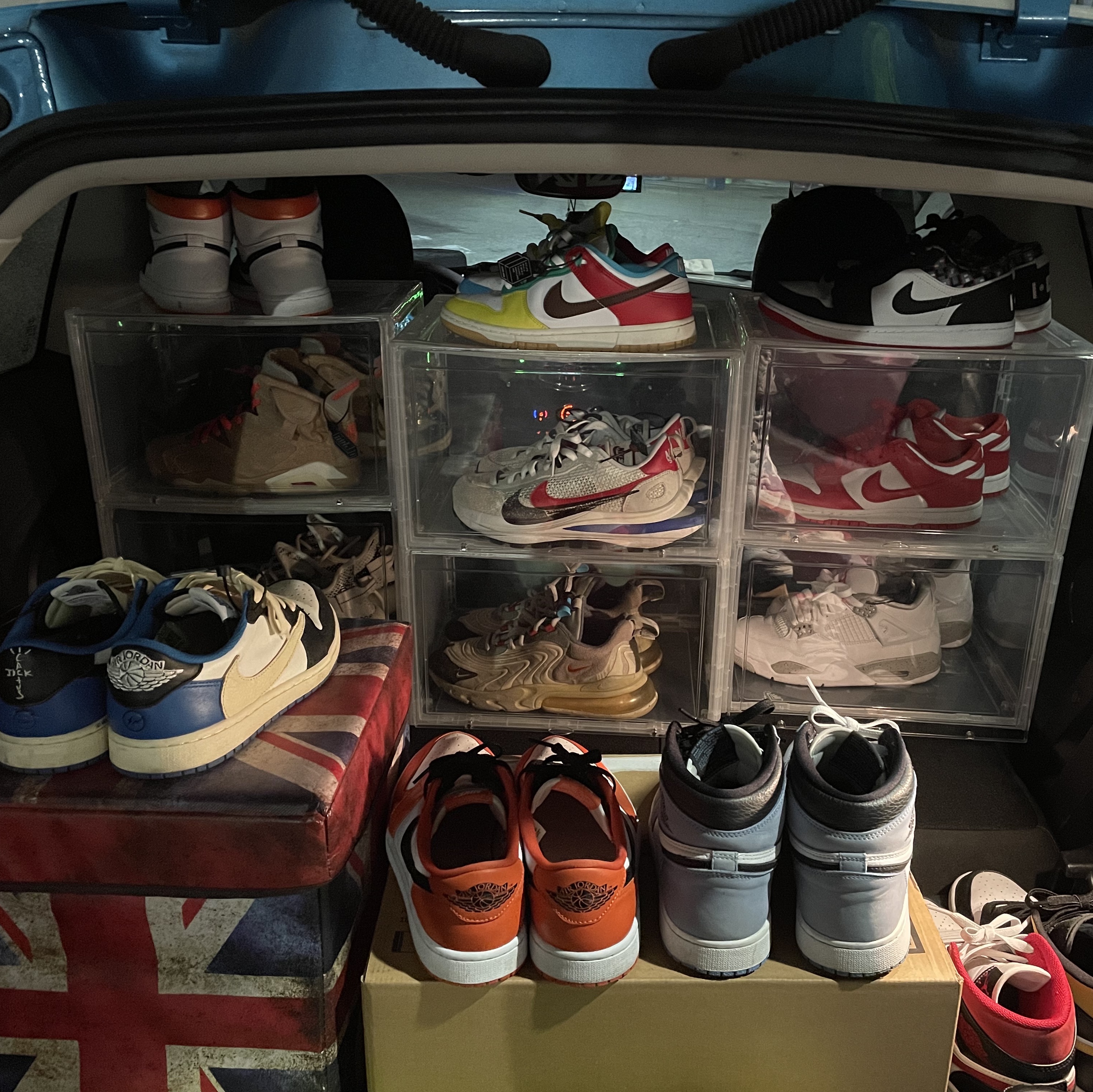 Jordan 1 x Travis Scott x Fragment Retro Low OG SP Military Blue, Jordan 1 Low OG Starfish 착용 스타일