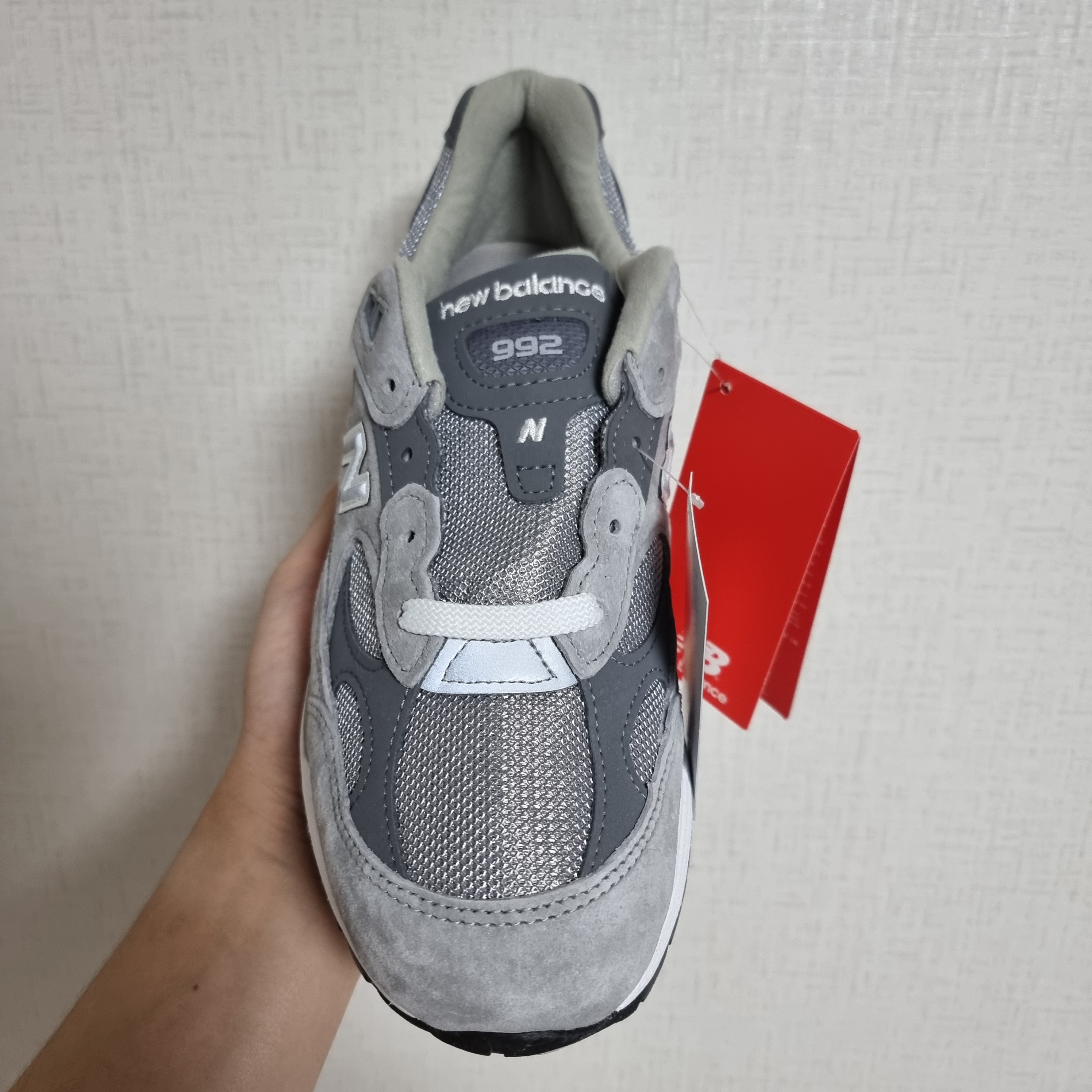 New Balance 992 Made in USA Grey - D Standard 착용 스타일 - 3