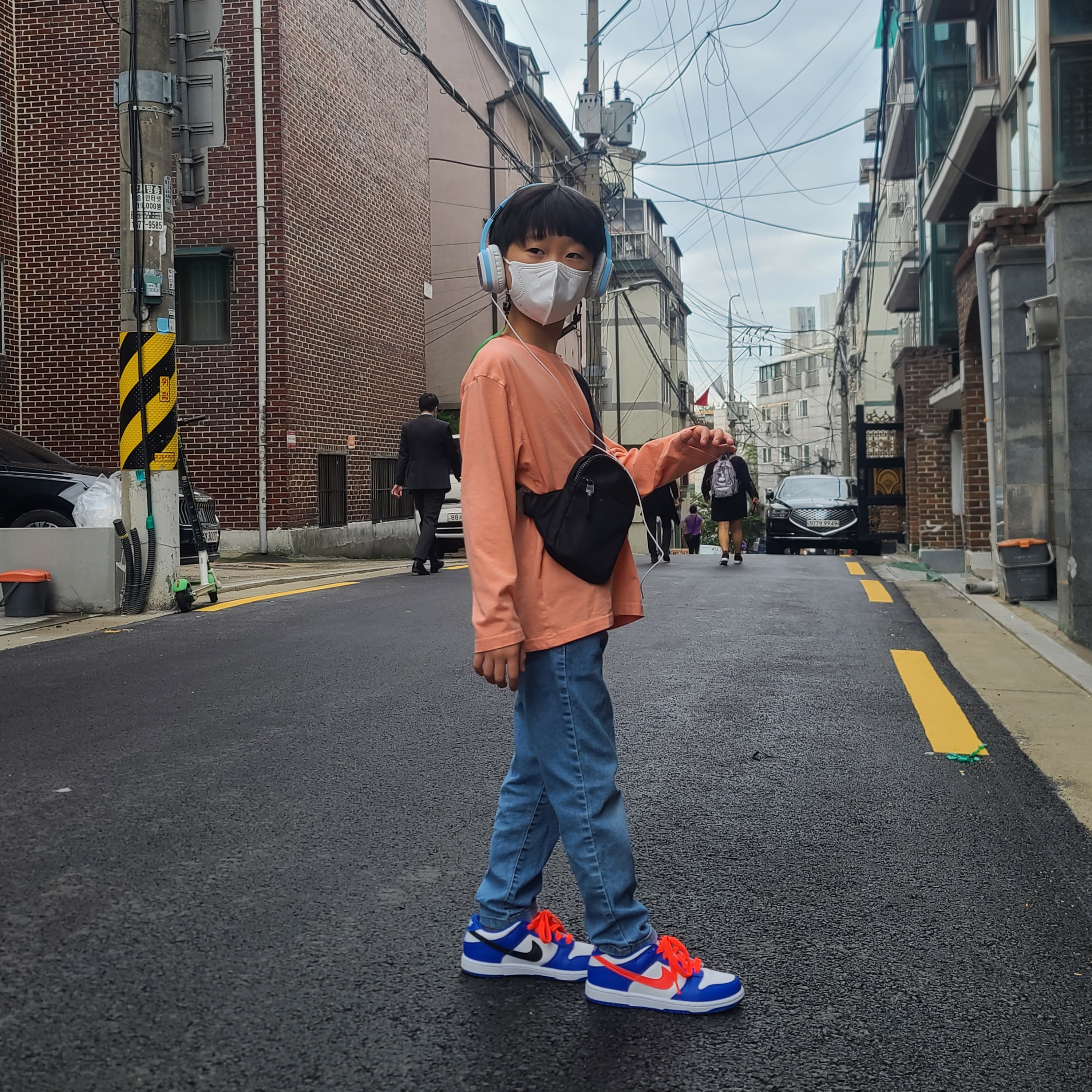 (PS) Nike Dunk Low Bright Crimson Game Royal 착용 스타일 - 3