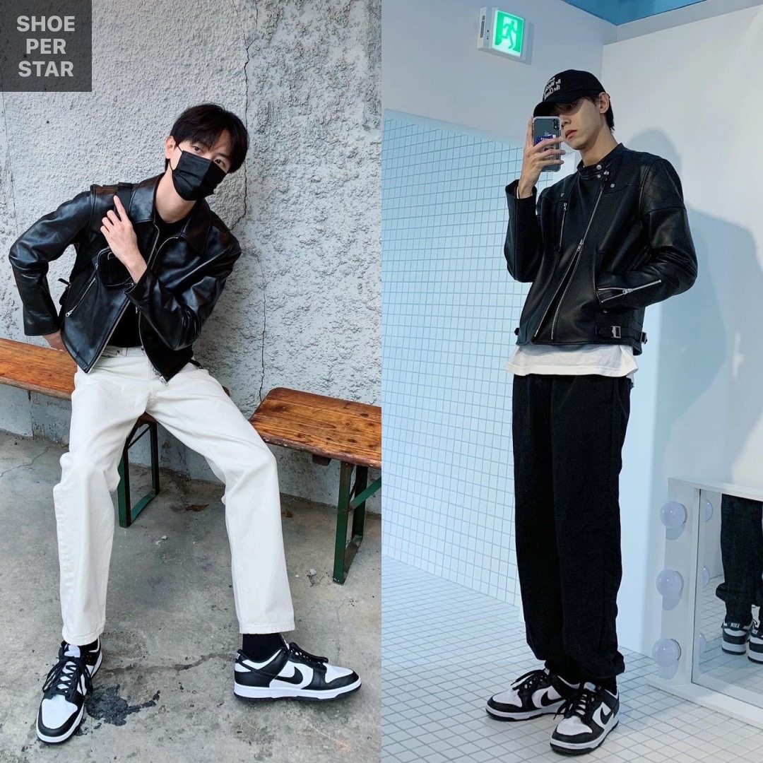 Nike Dunk Low Retro Black, (W) Nike Dunk Low Black 착용 스타일 - 1