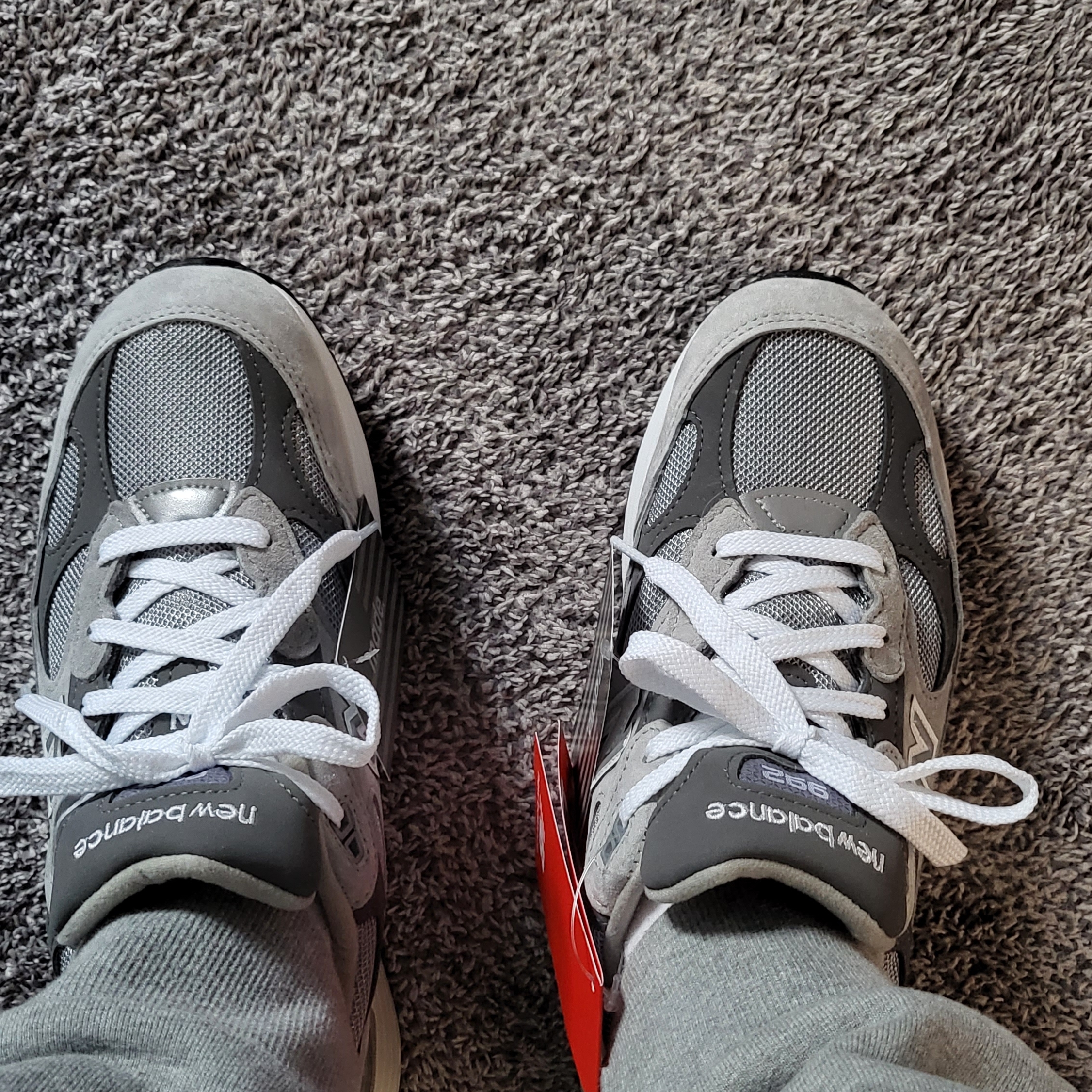 New Balance 992 Made in USA Grey - D Standard 착용 스타일 - 3