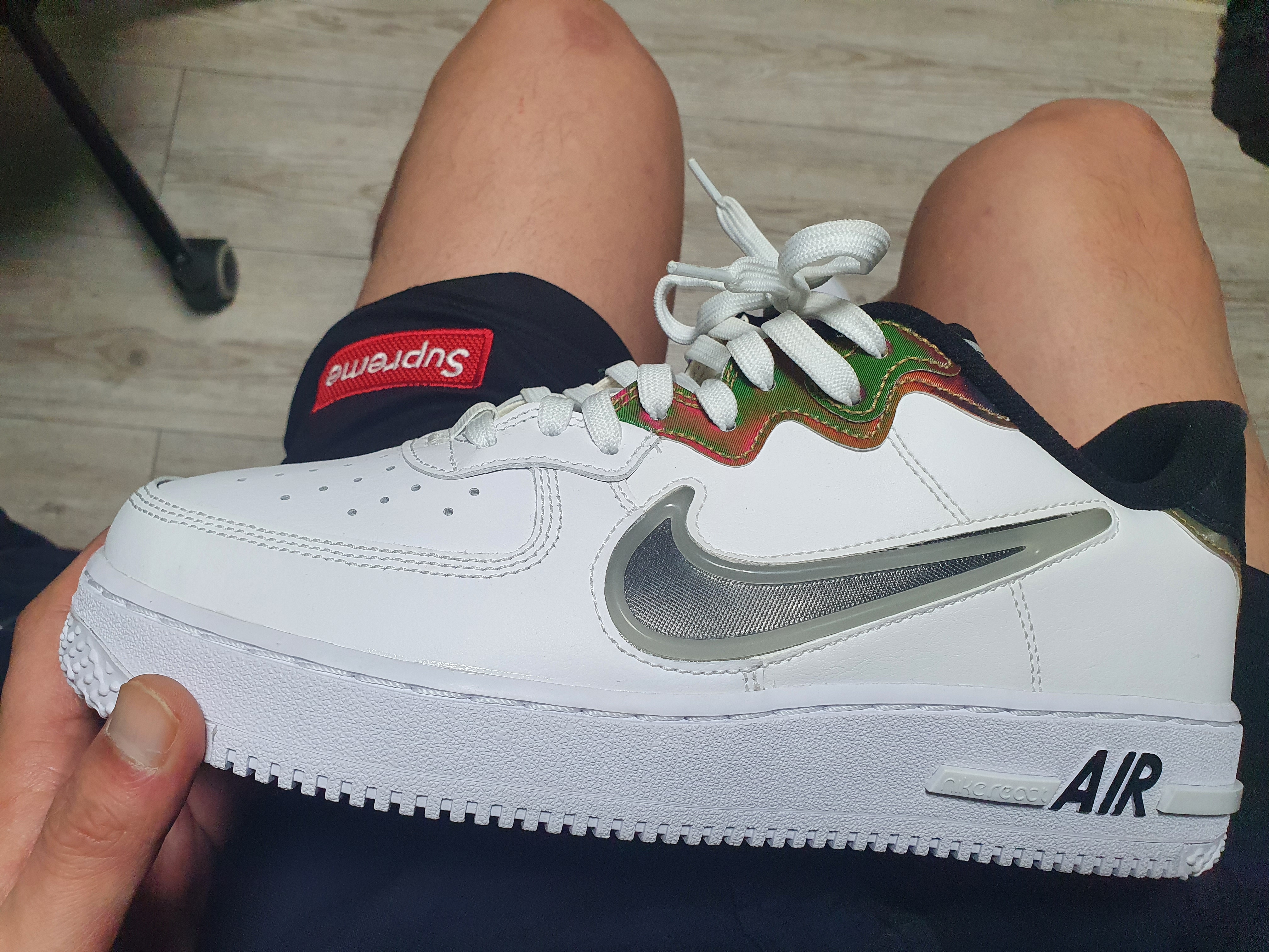 Nike Air Force 1 React LV8 White Glow 착용 스타일 - 1