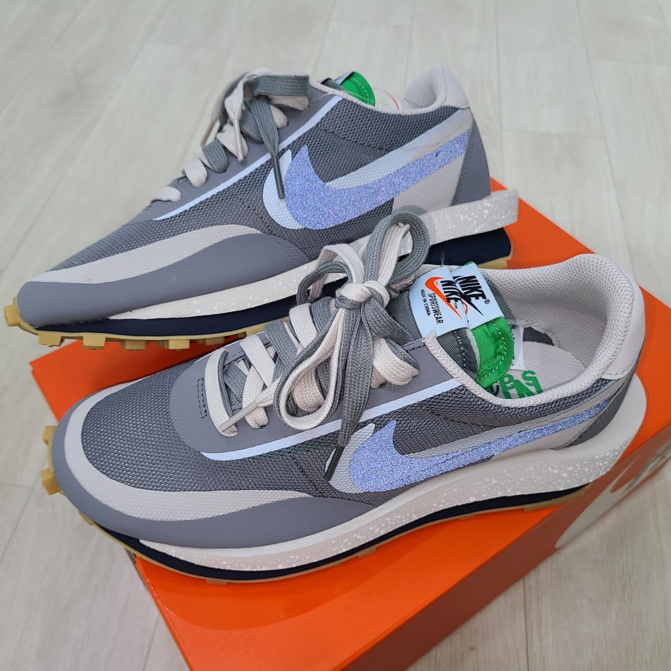 Nike x Sacai x Clot LDWaffle Cool Grey 착용 스타일 - 4