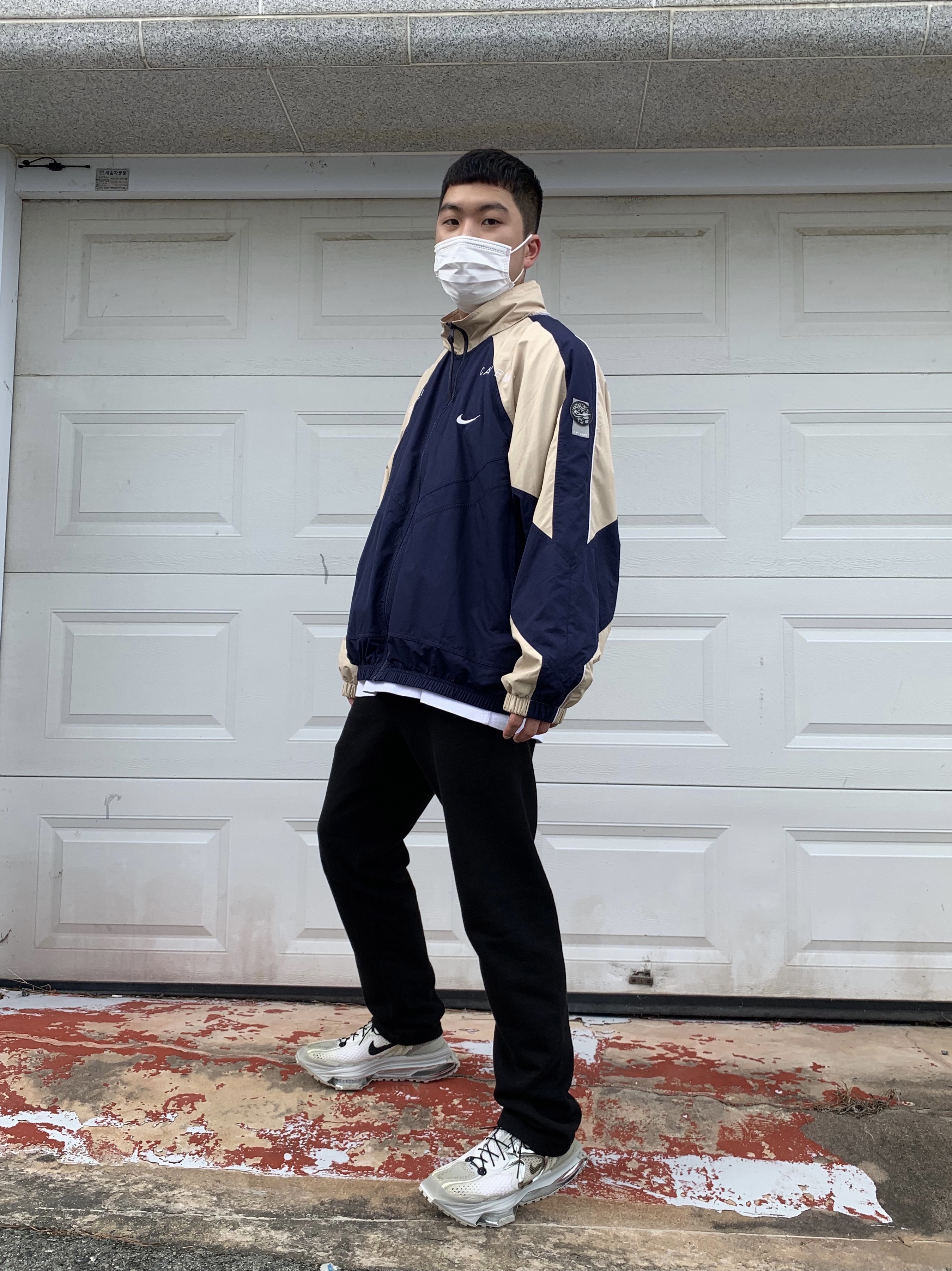 Nike x Matthew M Williams Zoom 004 Stone, Nike x Cav Empt Track Jacket Navy 착용 스타일