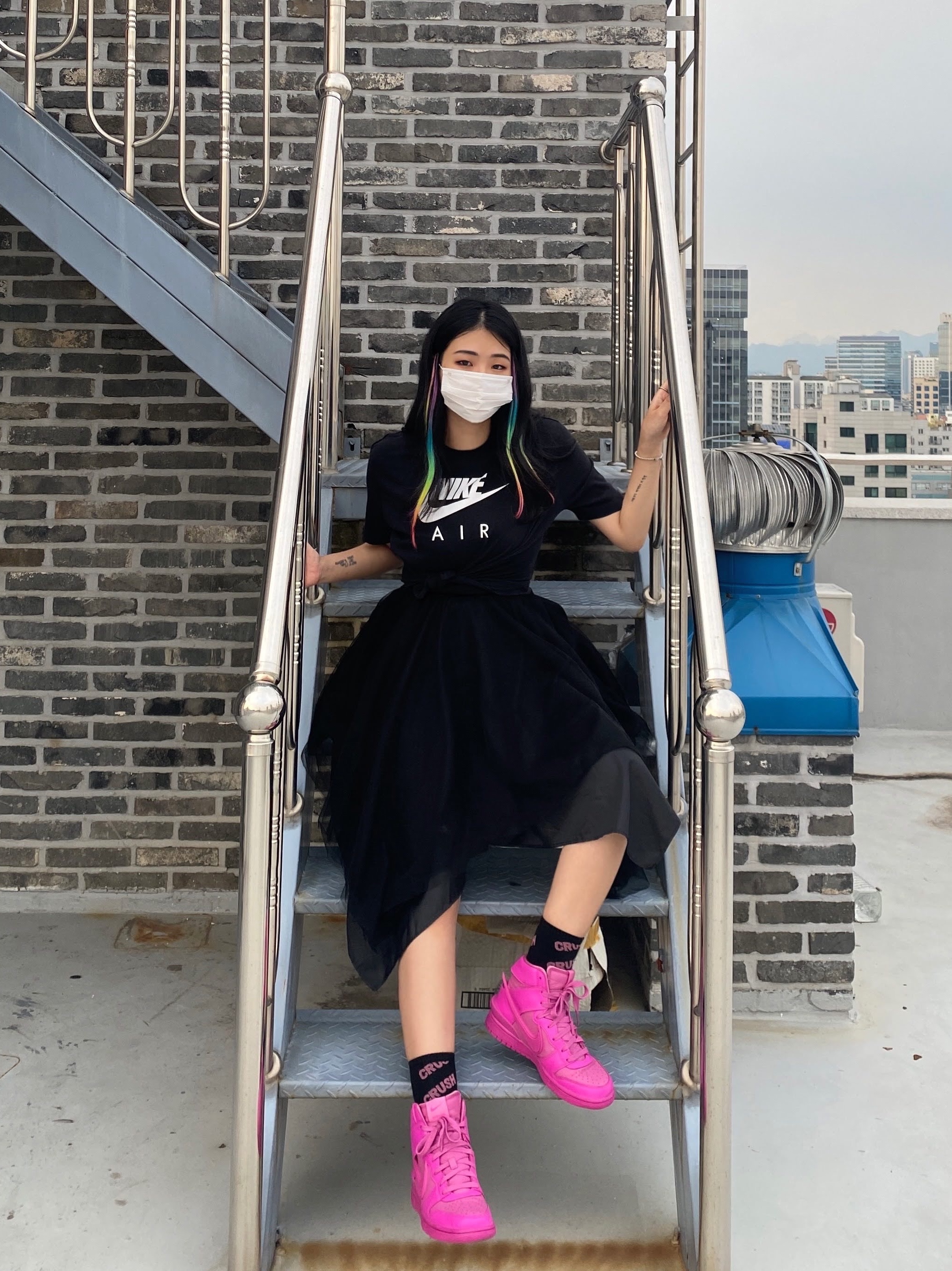 Nike x Ambush Dunk High Cosmic Fuchsia 착용 스타일