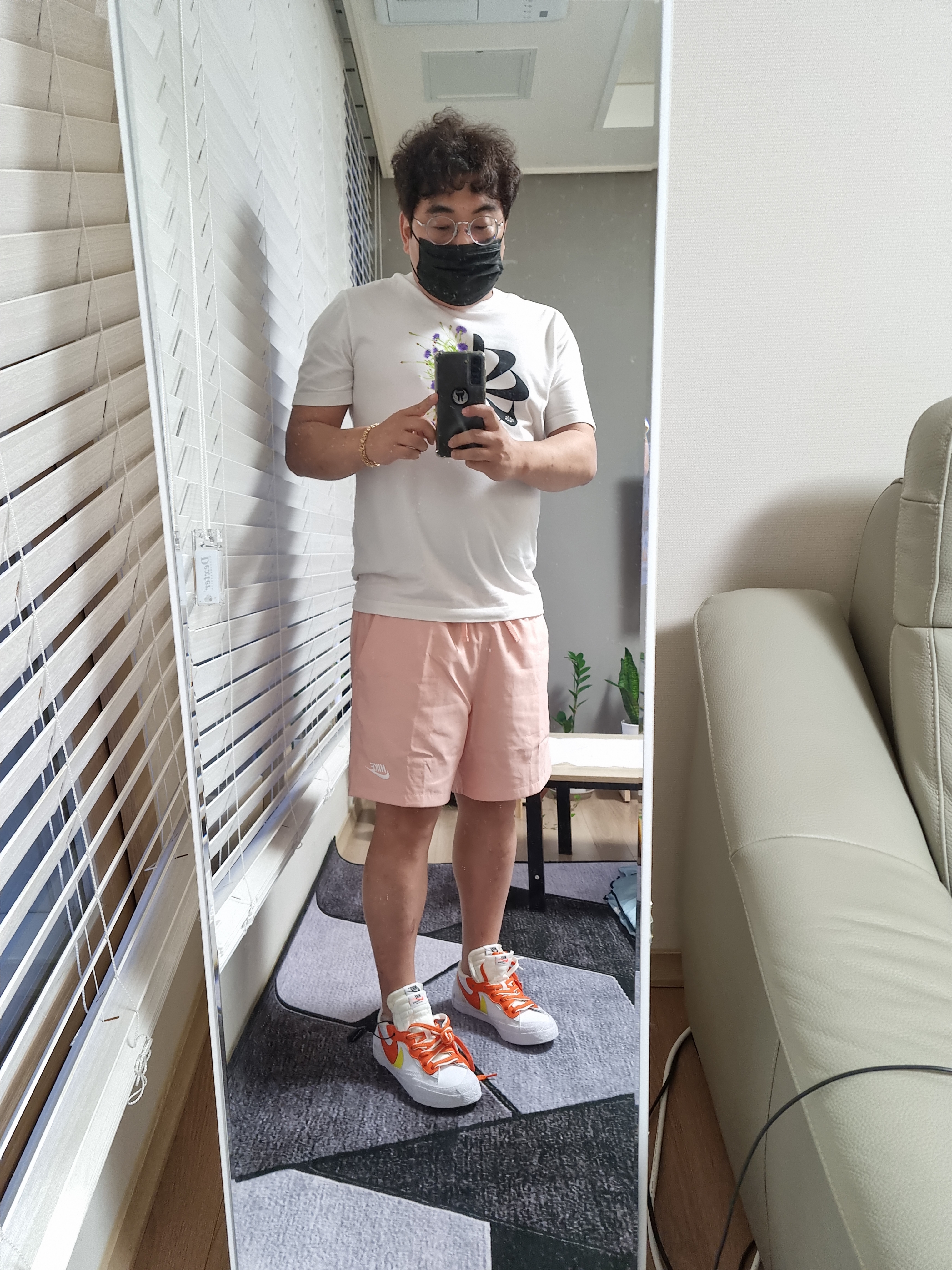 Nike x Sacai Blazer Low Magma Orange 착용 스타일 - 1