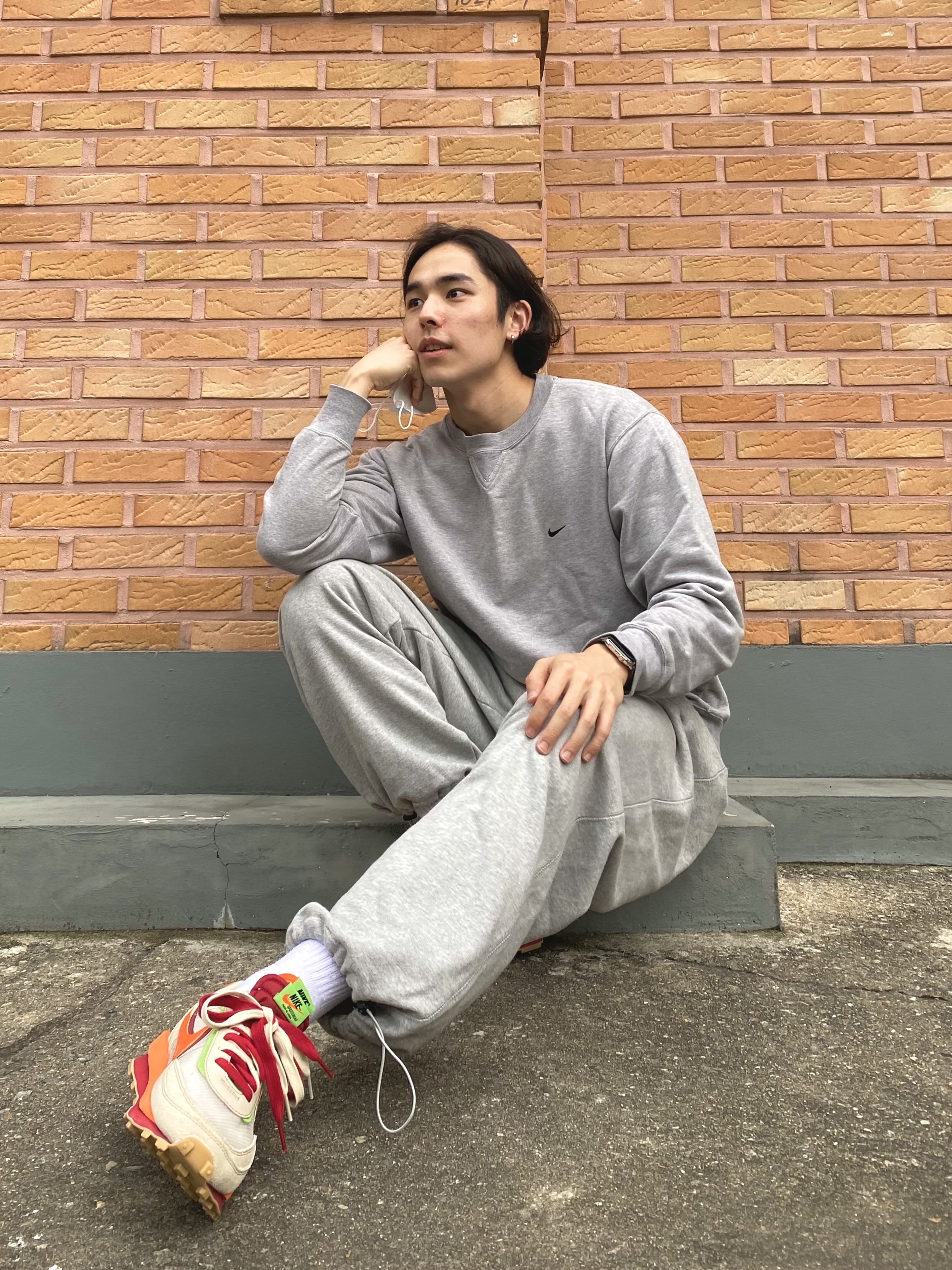 Nike x Sacai x Clot LDWaffle Orange Blaze 착용 스타일 - 1