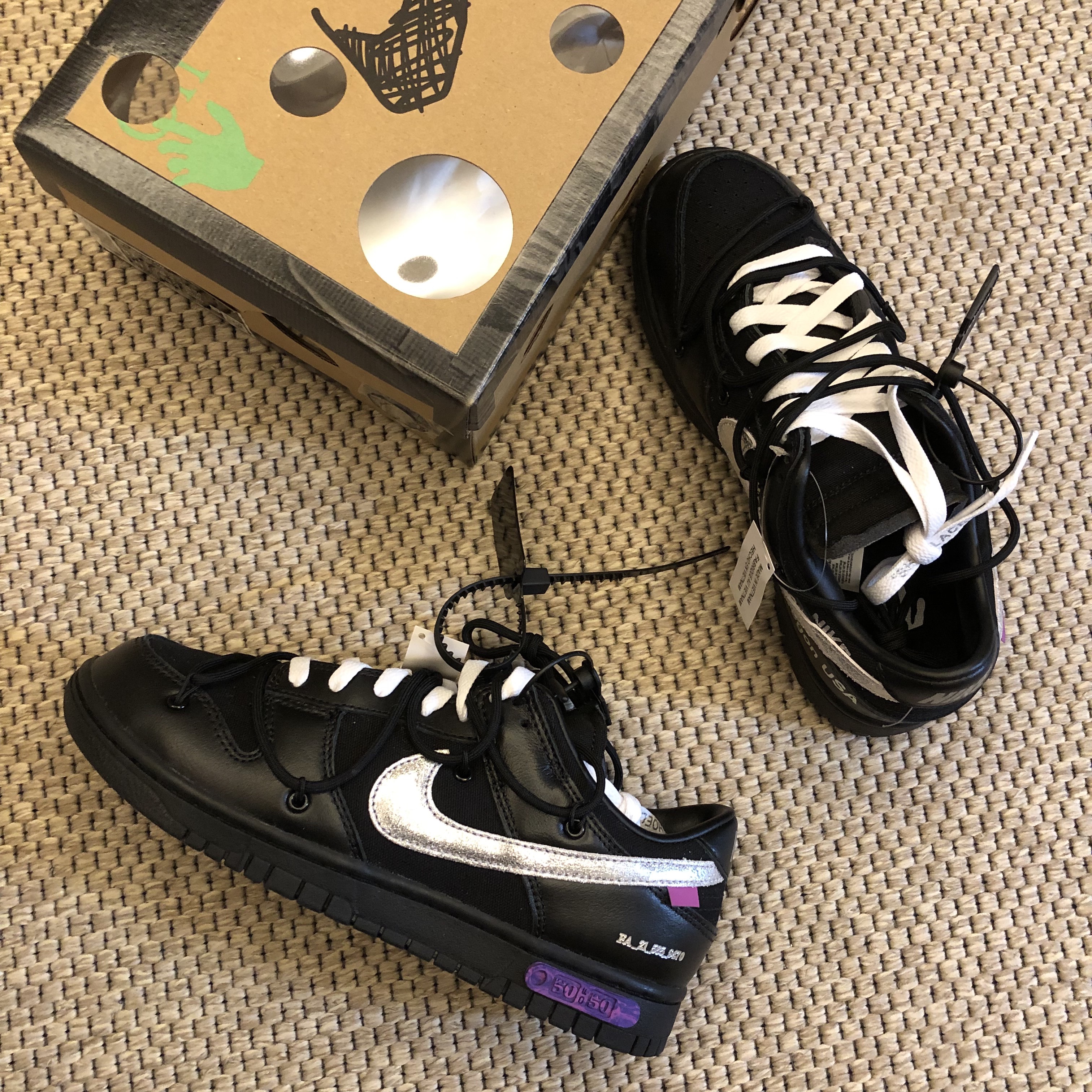 Nike x Off-White Dunk Low The 50 - Lot 50 착용 스타일 - 1