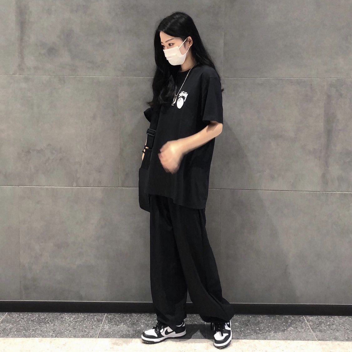 (W) Nike Dunk Low Black 착용 스타일