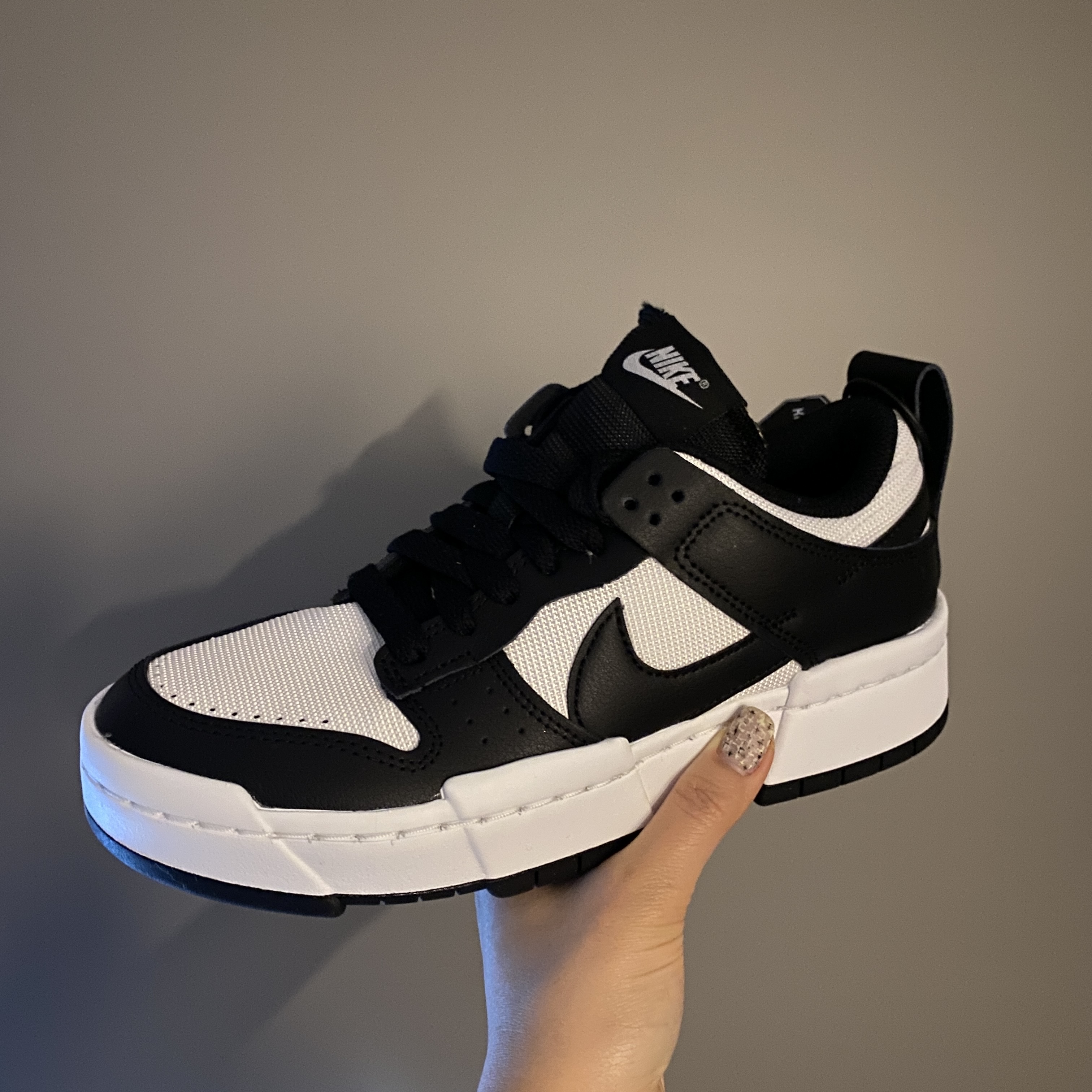 (W) Nike Dunk Low Disrupt Black White 착용 스타일
