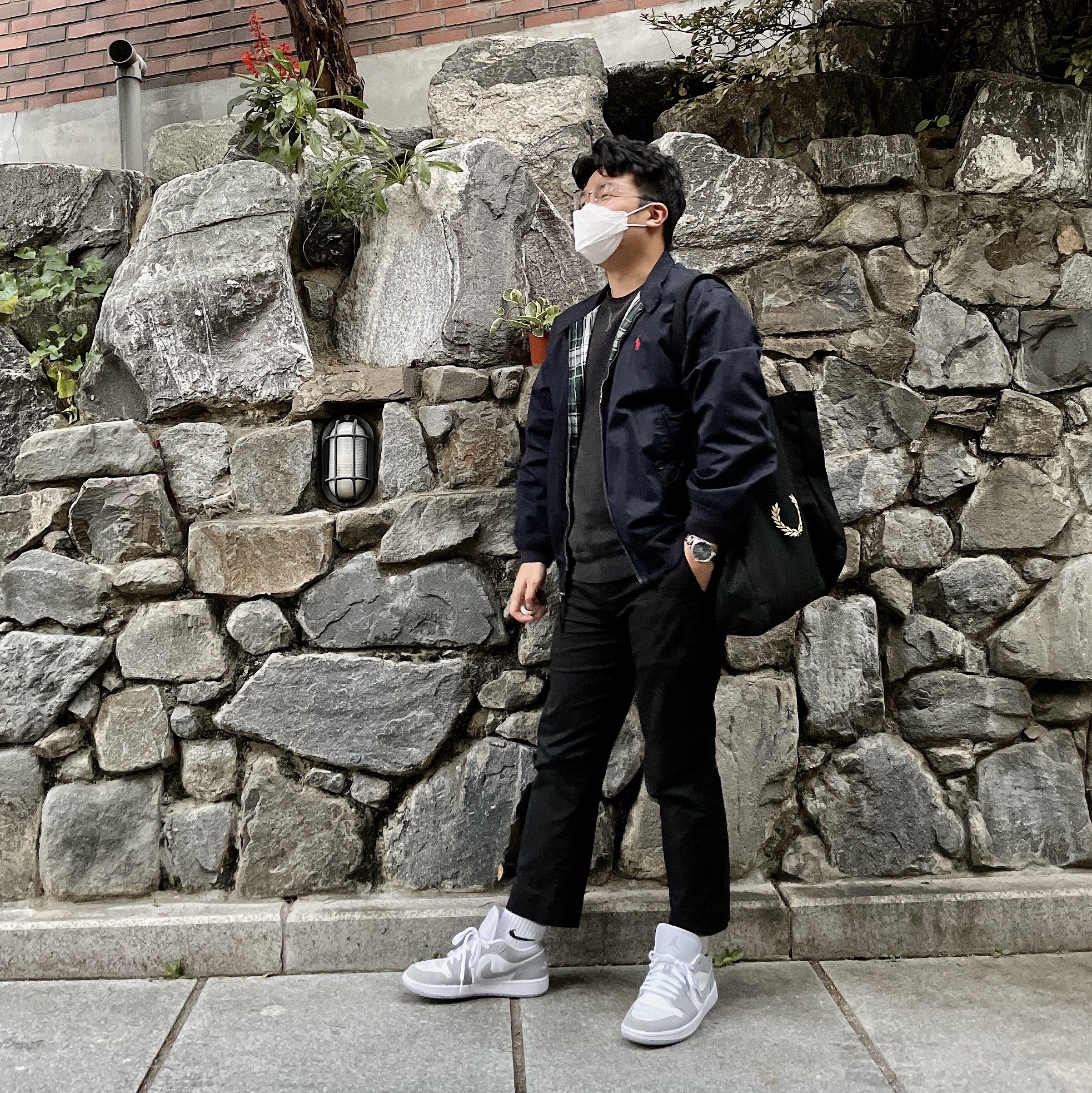 (W) Jordan 1 Low White Wolf Grey 착용 스타일