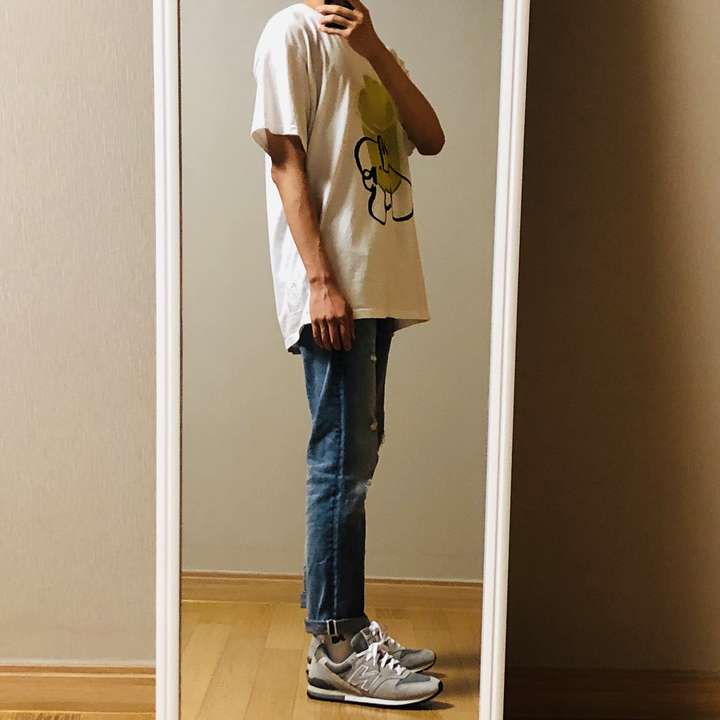 New Balance 996 Grey 착용 스타일